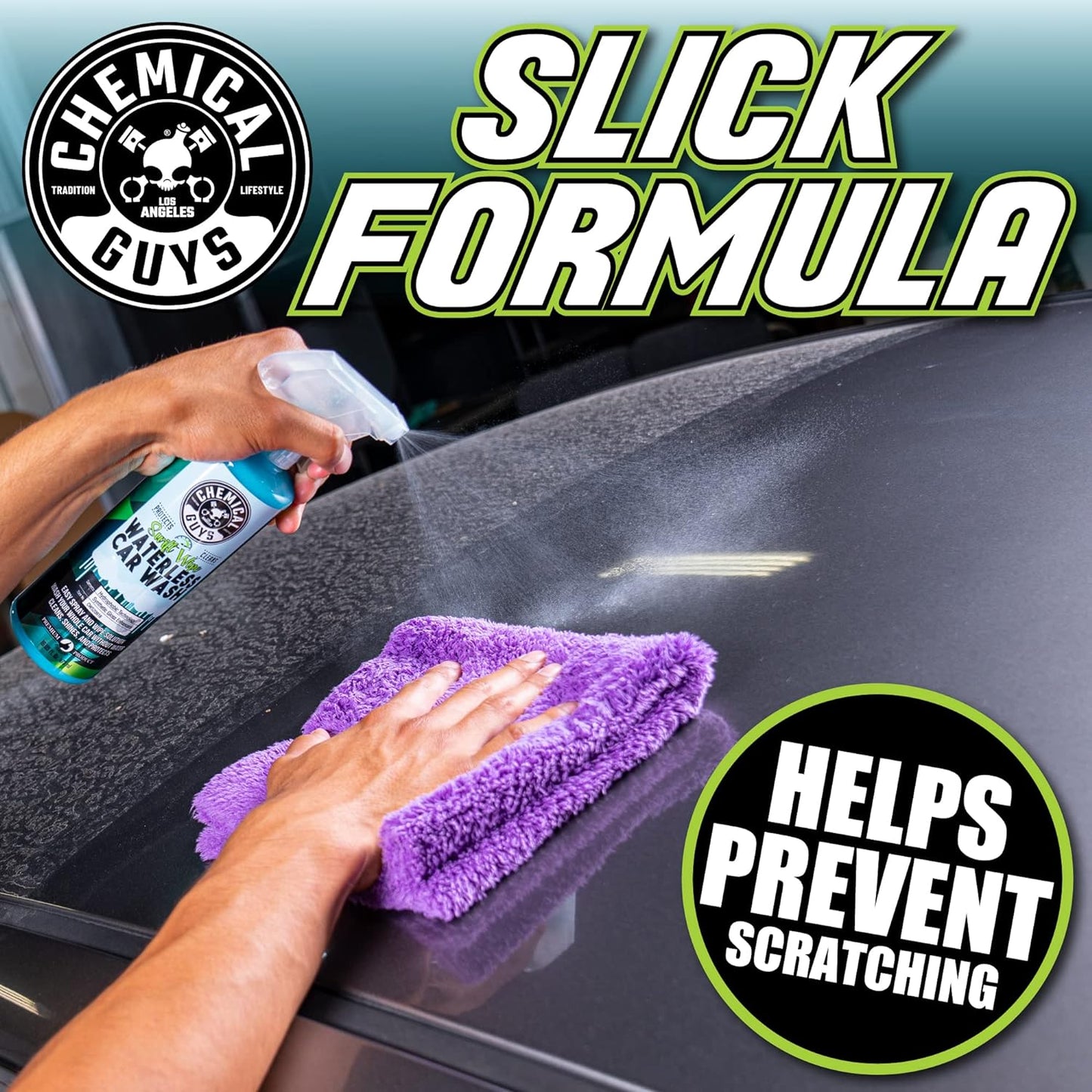 Chemical Guys Swift Wipe Sprayable Waterless Car Wash Spray - Spray and Wipe to Safely Clean and Shine Cars, Trucks, Motorcycles, RV & More, High Lubrication Formula, 16 oz