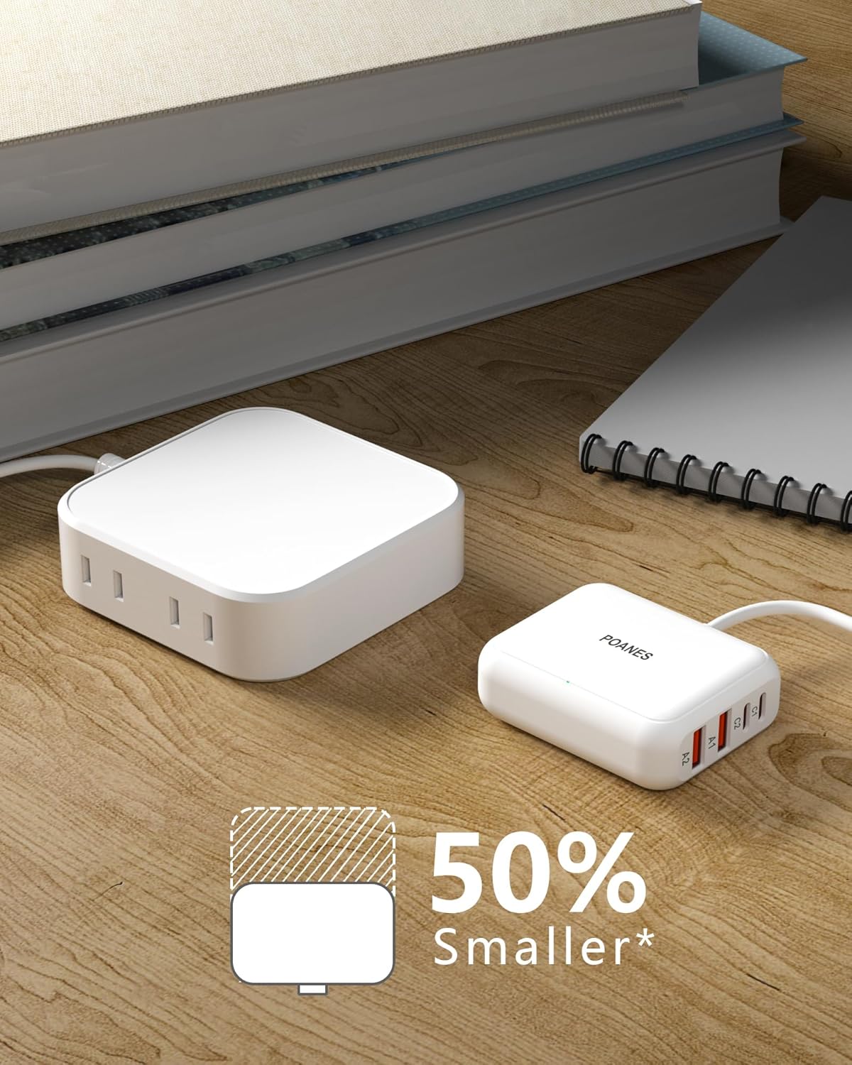 8-Port Travel USB Charger Station, Multi-Port Travel USB C Charger | 4 USB-A and 4 USB-C Port Mini Charging Station, Charging Station Block for Traveling, Camping Compatible with Phone, Earbud