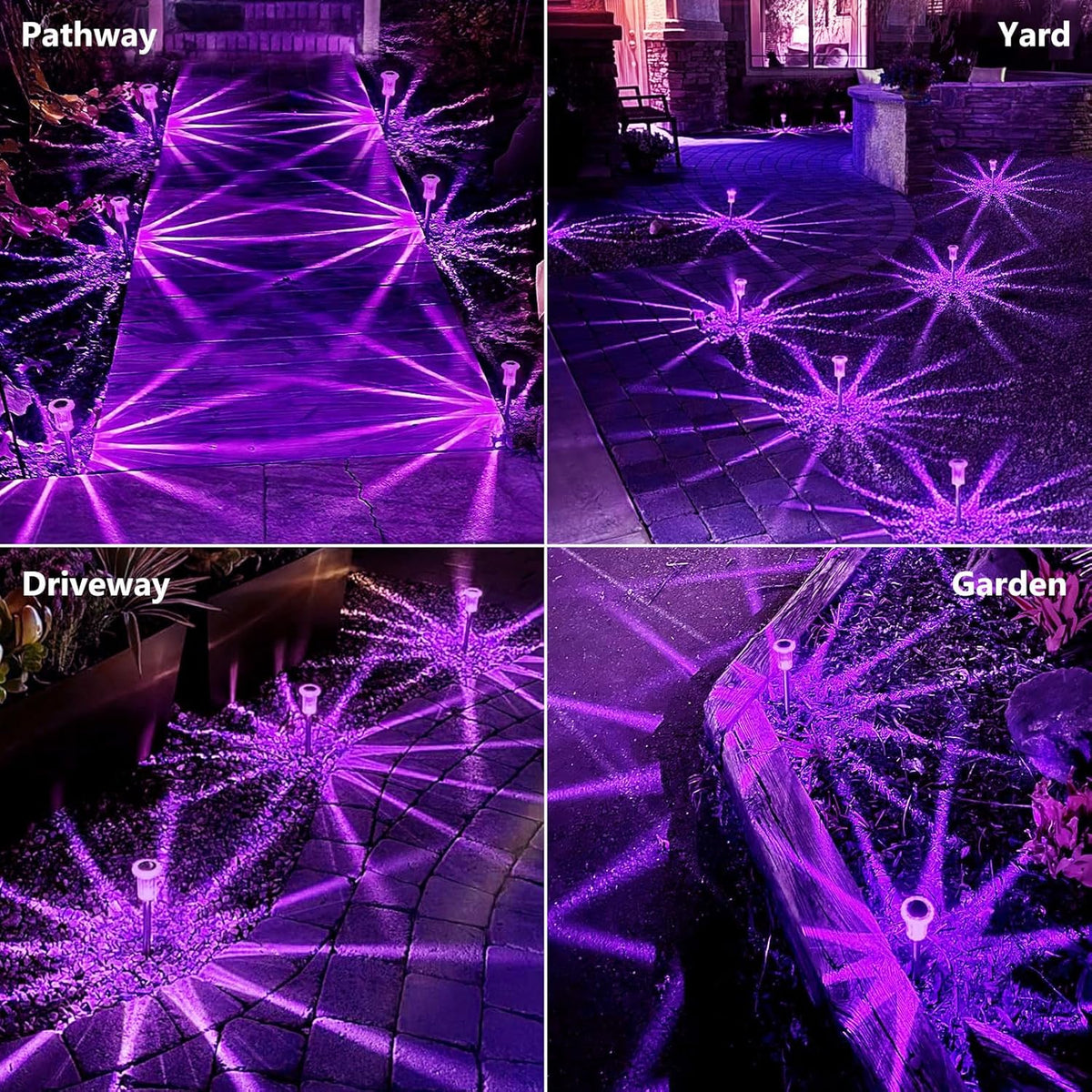 Christmas Solar Lights Outdoor 10 Pack Solar Pathway Lights Outdoor Halloween Decorations Waterproof Yard Lighting for Driveway Garden Walkway Path Landscape Lawn