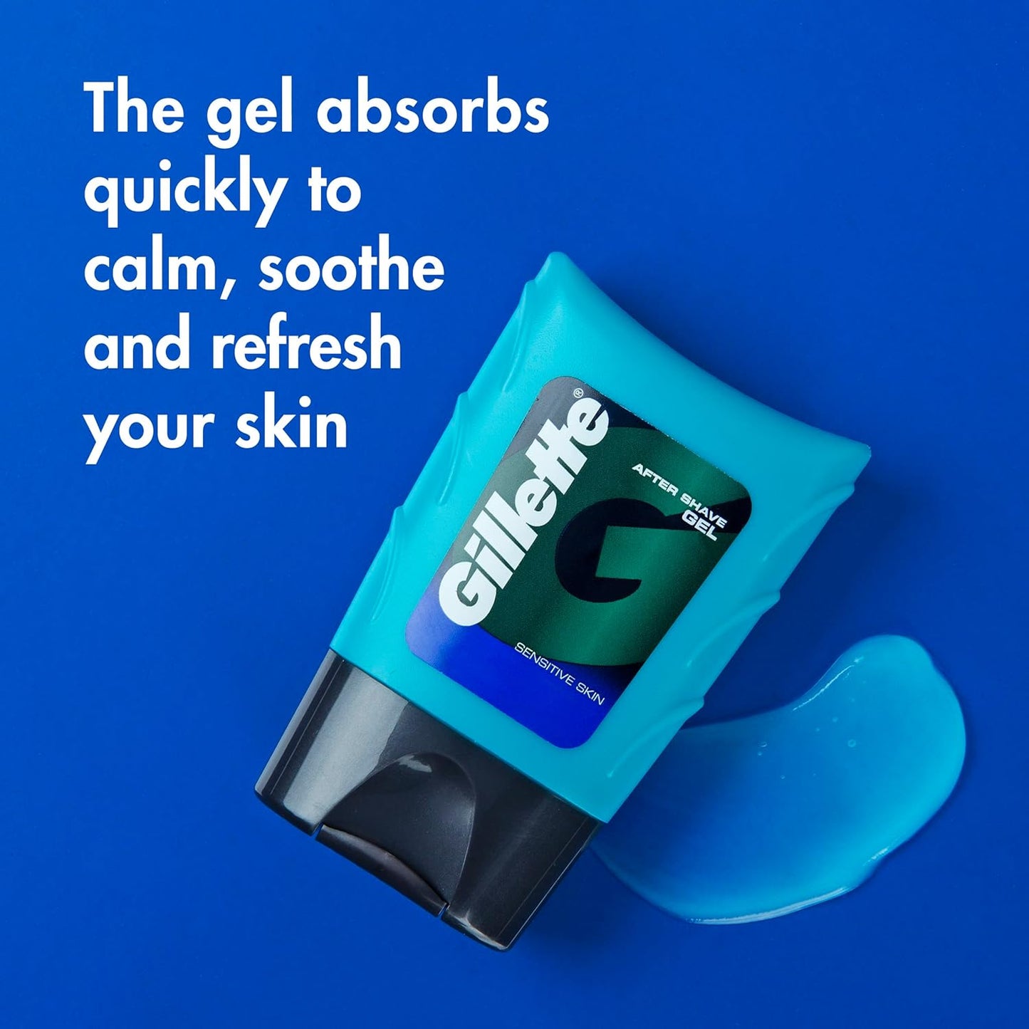 Gillette After Shave Gel for Men, Aftershave for Men, After Shave Lotion for Men, Calms, Soothes and Refreshes Sensitive Skin, Light Fragrance, 2.5 oz, Pack of 6, After Shave Cologne Men, Aftershave