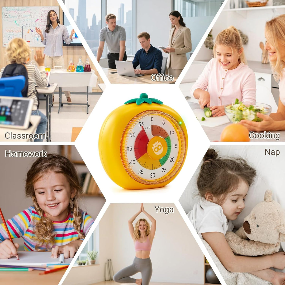Magnetic Visual Timer, 60-Minute Countdown for Kitchen Classroom Homework