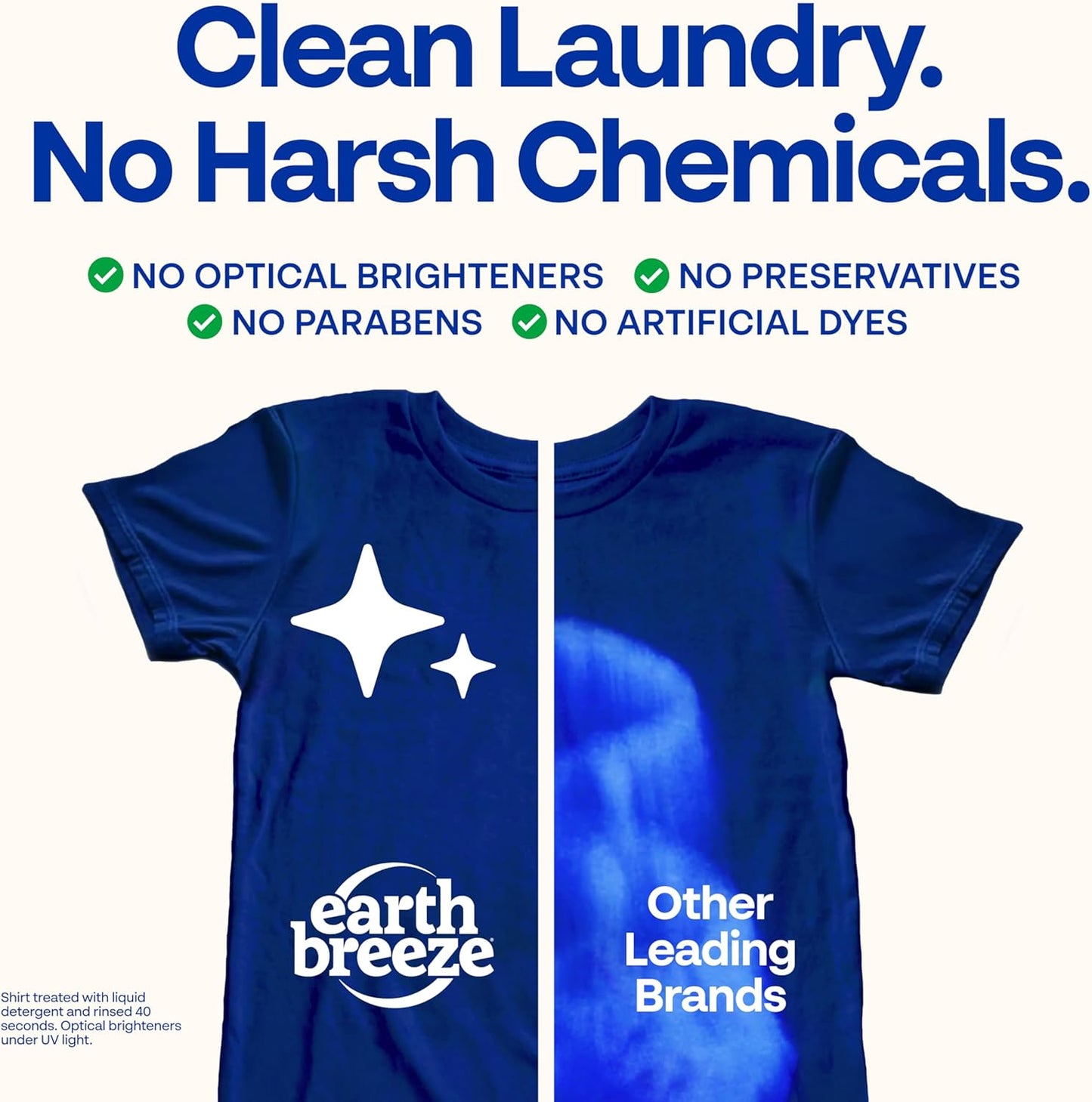 Earth Breeze Laundry Detergent Sheets Fresh Scent - 60 Loads Eco Liquidless Soap - Travel-Friendly for Hot & Cold Cycles, Tackles Tough Stains & Odors - Gentle on Skin, 30 Ct