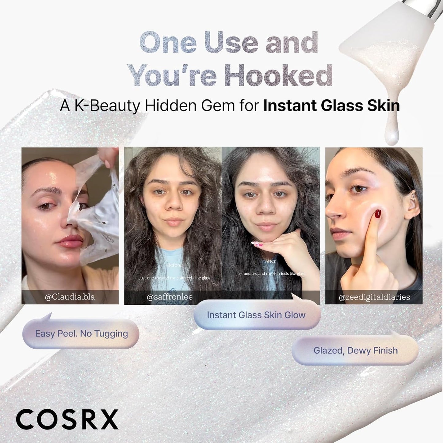 COSRX PDRN EXOSOME Glaze Wrapping Mask with SALMON DNA PDRN, +123% Skin Hydration, Instant Glow, Easy Peel-Off Overnight Mask, Elasticity & Firmness Care, Korean Skin Care, 1.69 fl. Oz