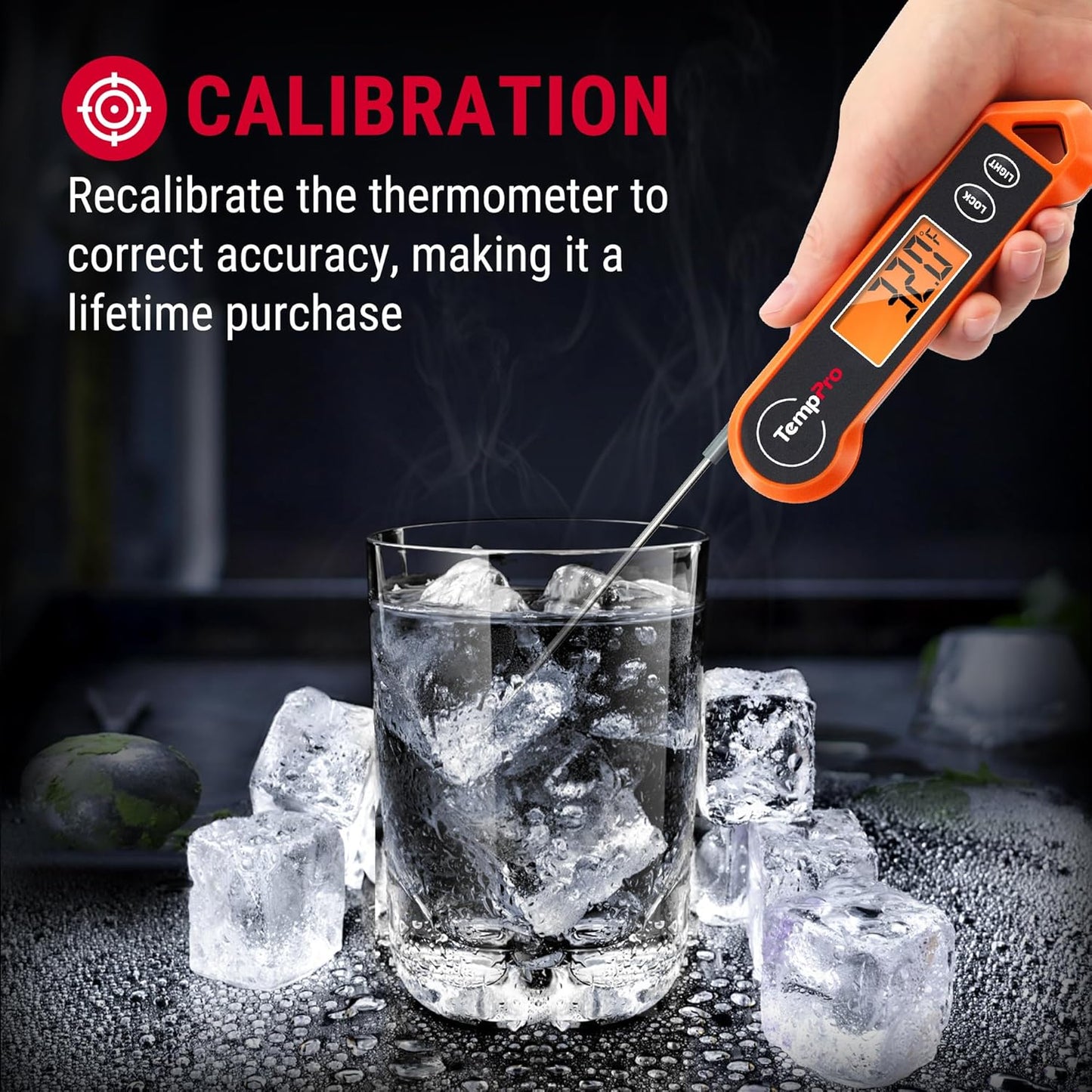 TempPro TP19H Digital Meat Thermometer for Cooking, 1 Sec Instant Read Food Thermometer with Motion-Sensing Wake for BBQ Grill Oil Fry Candy for Fathers Day Gift for Dad Men (Previously ThermoPro)