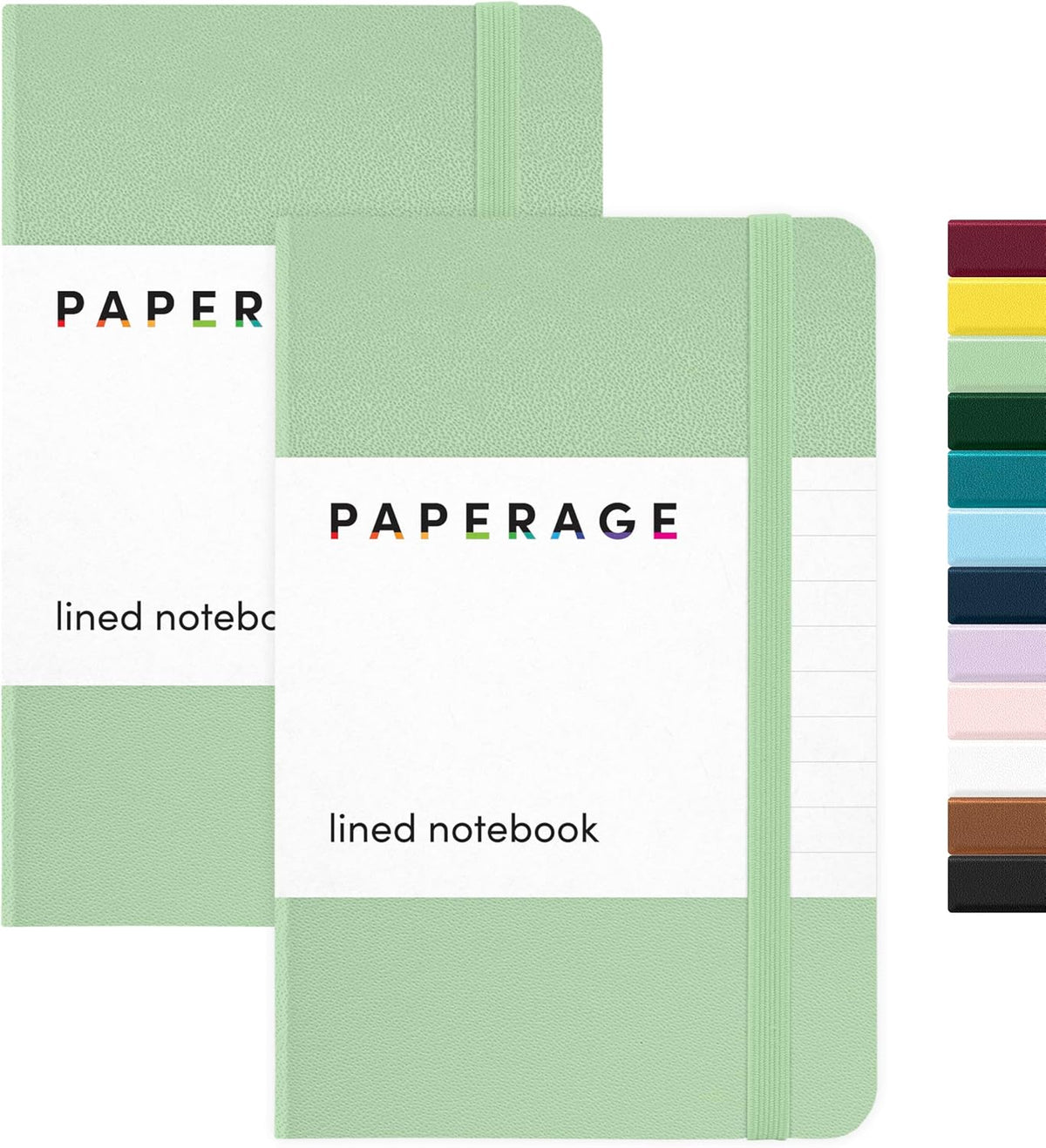 PAPERAGE Lined Pocket Journal Notebook, 2 Pack, (Navy), 160 Pages, Small Notebook, 3.6 inches x 5.6 inches - 100 GSM Thick Paper, Hardcover