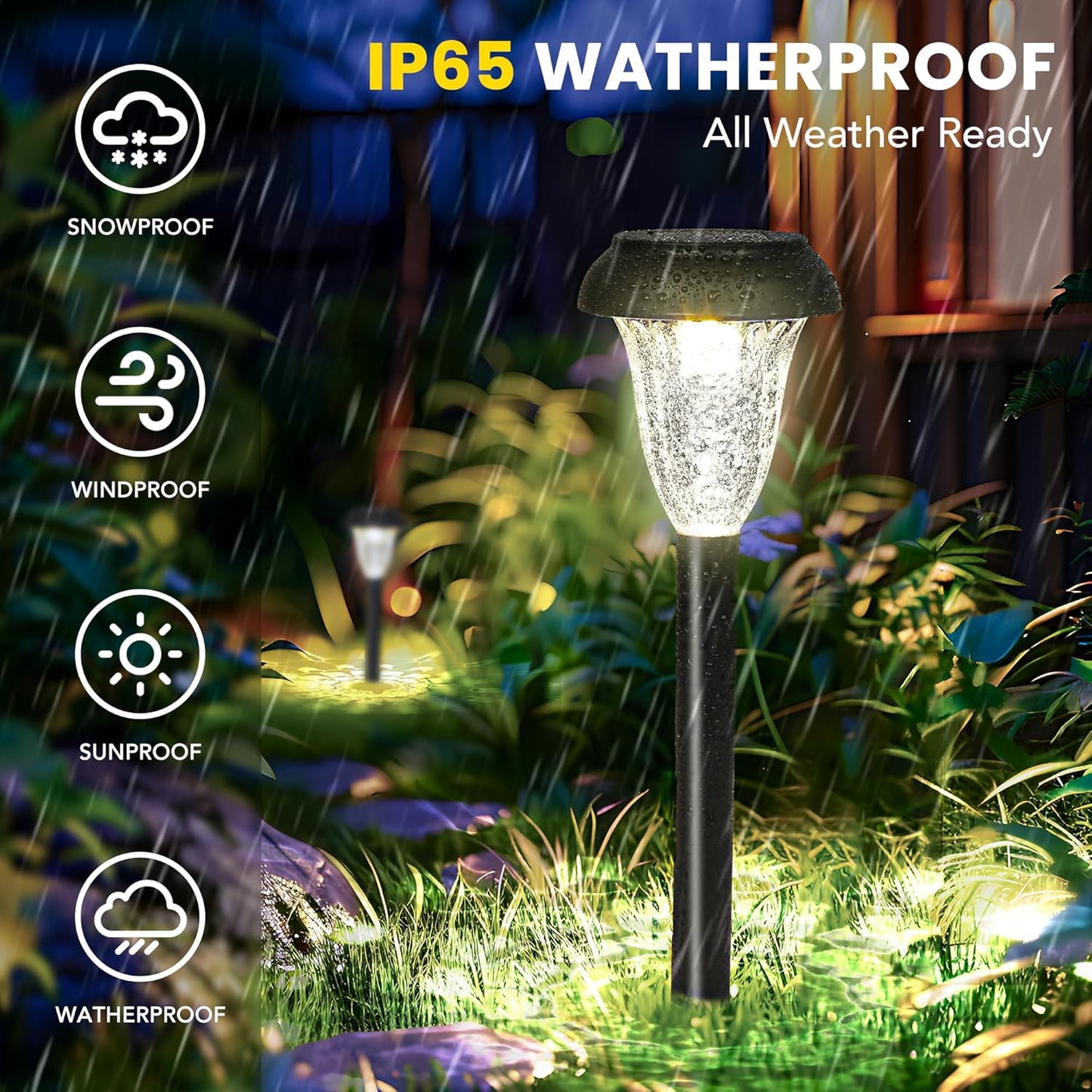 GIGALUMI 12 Pack Solar Lights Outdoor Waterproof, Cool White Pathway Lights Solar Powered, Landscape Lighting, Solar Garden Light for Decor, Patio, Garden, Yard, Pathways, Walkways