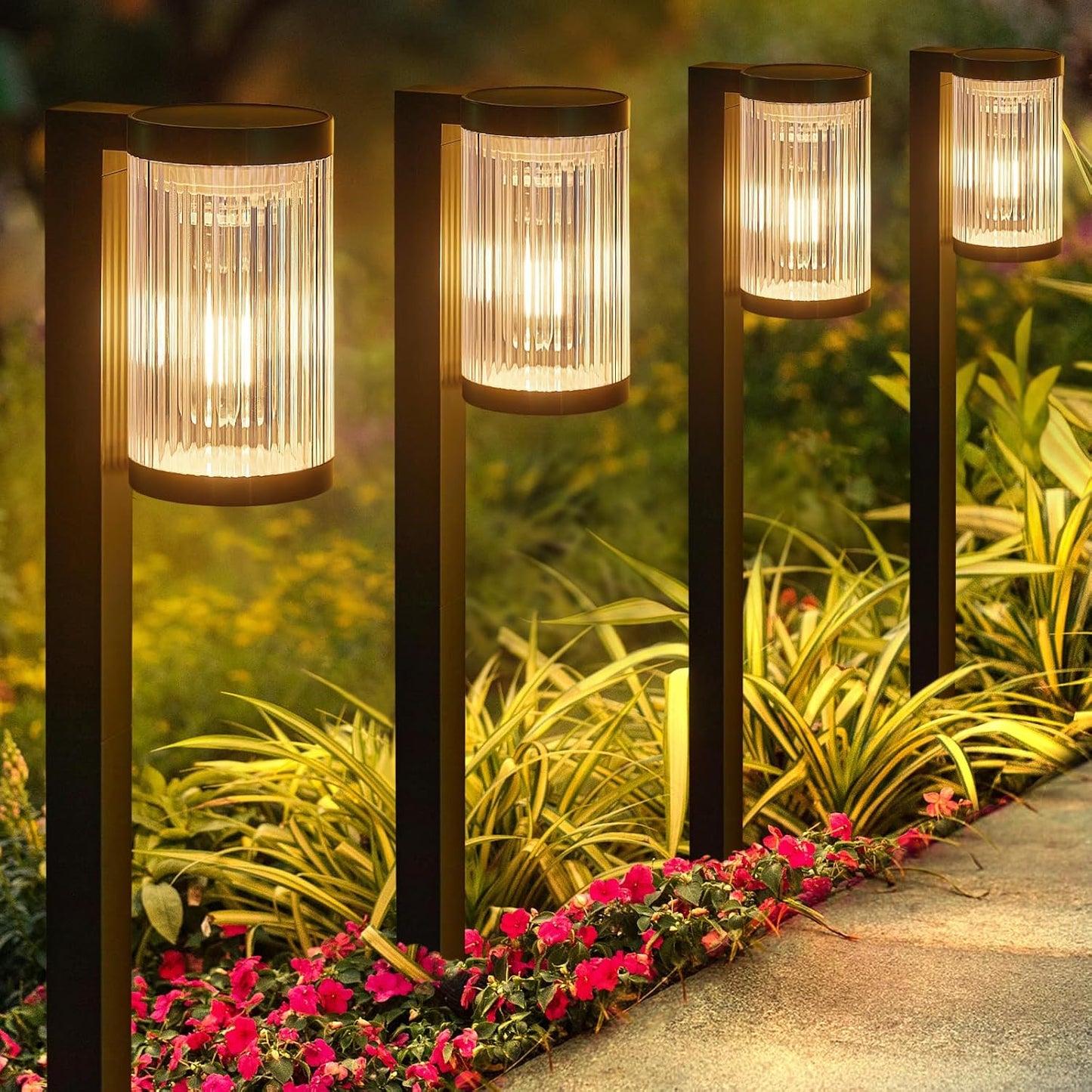 ELECLINK Solar Pathway Lights Outdoor, 6 Pack Upgraded Outdoor Solar Lights for Outside Super Bright Up to 12Hrs, IP65 Waterproof Solar Garden Lights for Yard Path Sidewalk Driveway Landscape Lighting