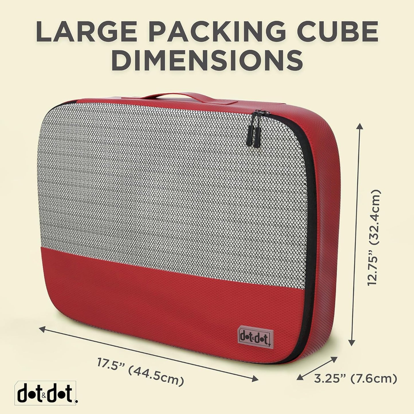 Dot&Dot Large Packing Cubes for Travel 10pc Set - Suitcase Luggage Organizer Bags - Essential Gear for Family - Lightweight Fabric Containers (Non-Compression)