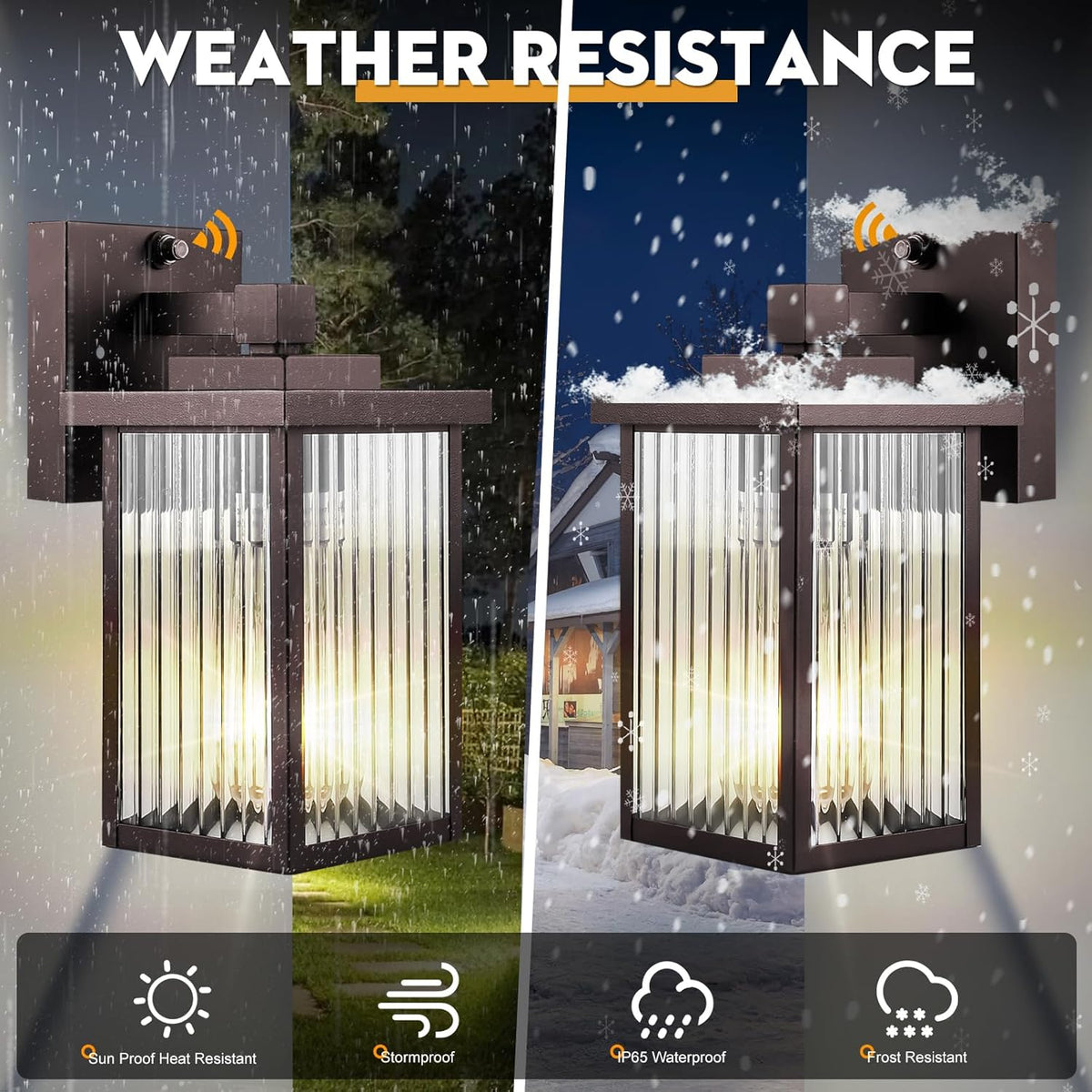 Outdoor Wall Lights for House Exterior, Dusk to Dawn Porch Lights Outdoor, Waterproof Matte Black Front Door Light Fixture & Garage Lighting with Wall Mount Sconce(Oil-Rubbed Bronze)