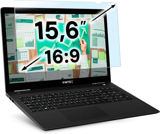 VINTEZ 15.6 inch Blue Light Blocking Screen Protector Panel for 16:9 Widescreen Computer Monitor and Laptop - PC Anti-UV Eye Protection Filter Film - Anti-Scratch Diagonal Frame Shield [1 Pack]