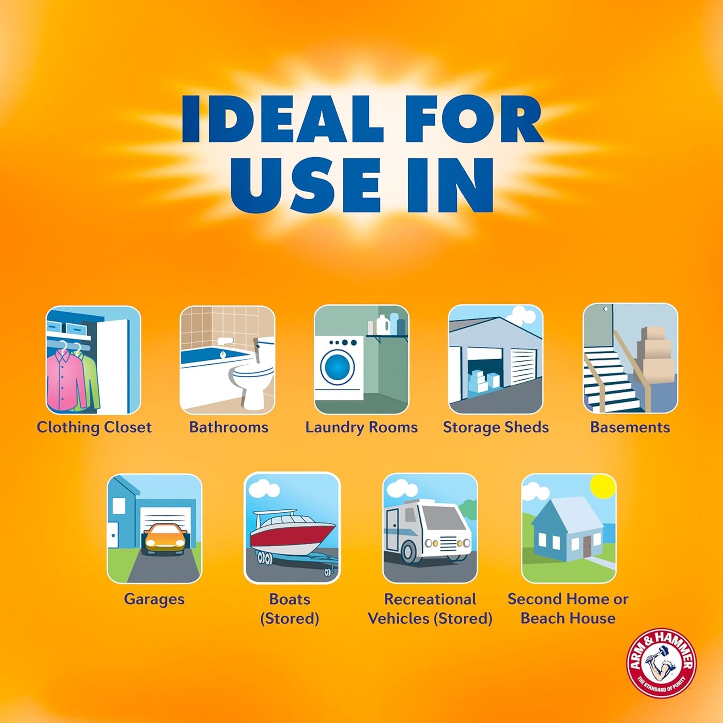 Arm & Hammer Essentials Disposable Moisture Absorber and Odor Eliminator Tub, Linen Fresh, 1 lb., 3-Pack, Attracts and Traps Excess Moisture, Ideal Closet Non-Electric Dehumidifier