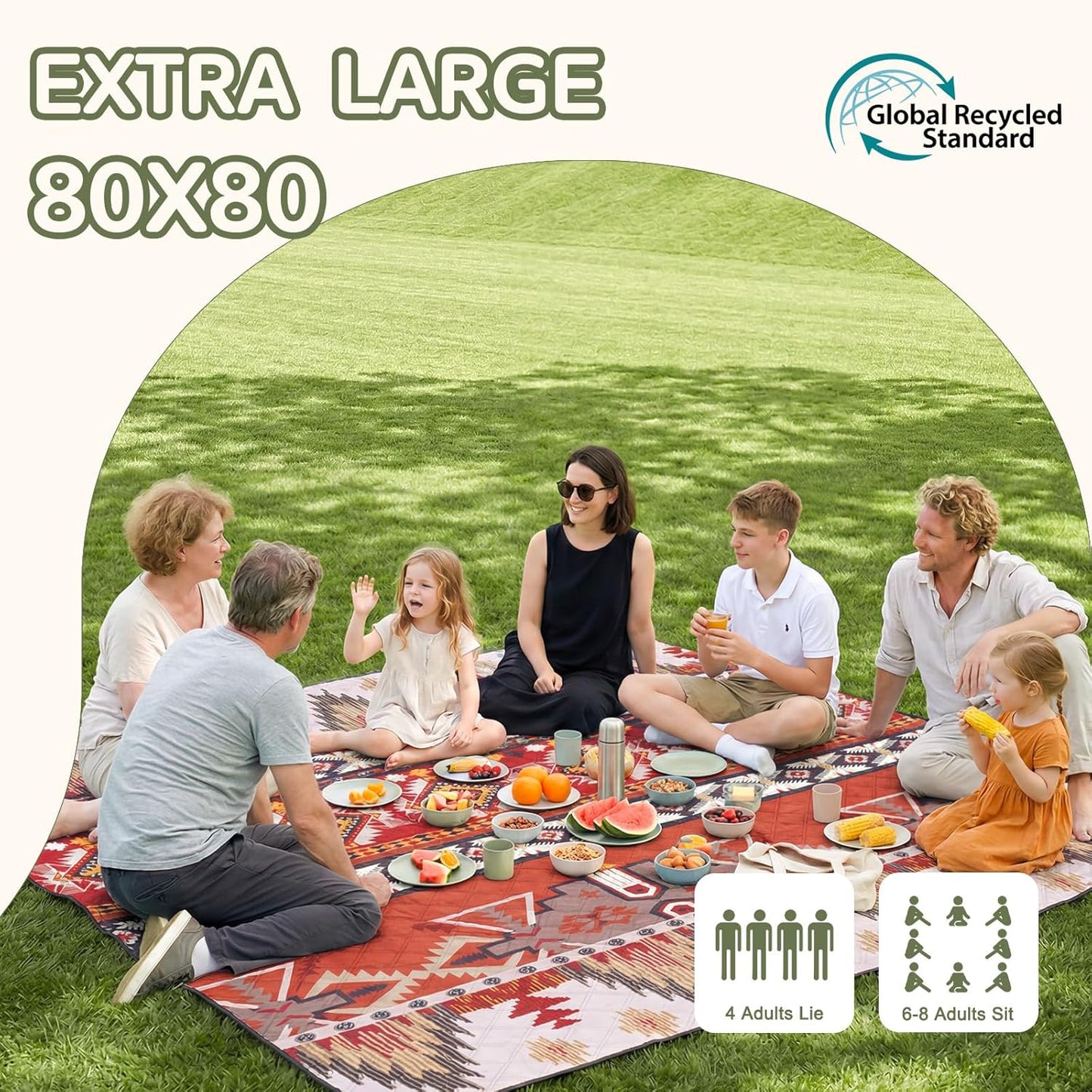 Genovega Waterproof Picnic Blanket Outdoor Camping Beach Mat Rug Extra Large Foldable Essential Roadtrip Gadget Rv Accessories Glamping Tent Gear Must Haves Hiking Stuff Backpacking Necessities Gift