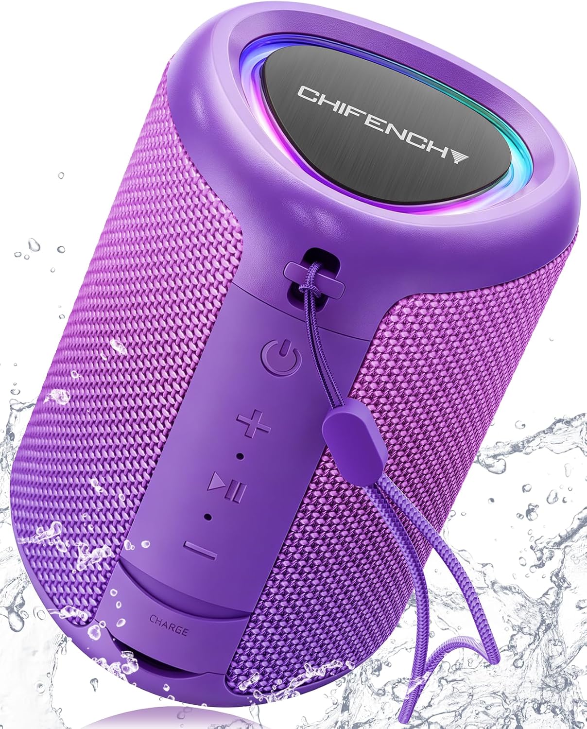 Portable Bluetooth Speaker Beach Essentials: Powerful Crystal Clear Sound/Dynamic Light/IPX5 Waterproof/All Day Playtime/Wireless BT 5.3/TWS Paring, Dad Gifts, Outdoor|Travel|Camping|Pool Accessories