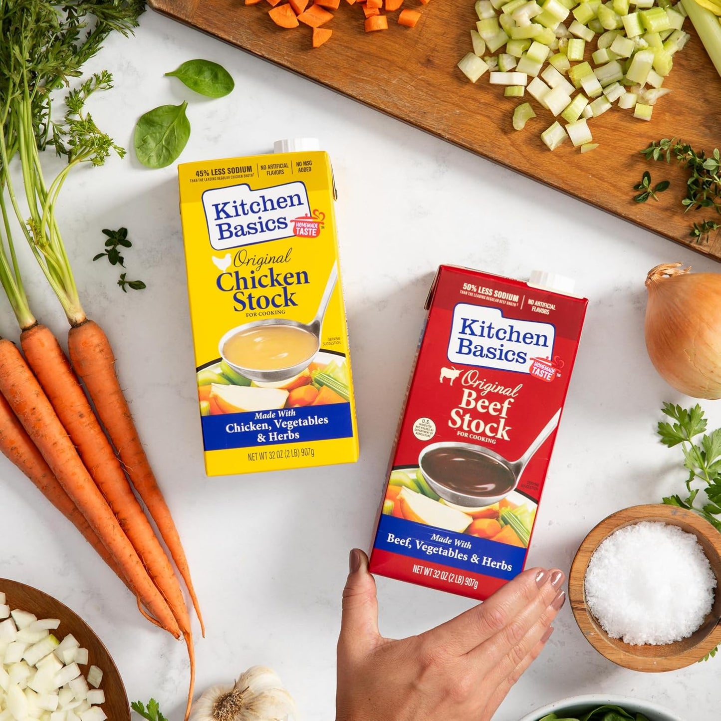Kitchen Basics Chicken Stock - 32 oz. Carton (Pack of 12) Add Delicious Flavor to Chicken Noodle Soup, Broths and Gravy, Perfect for Stocking Up