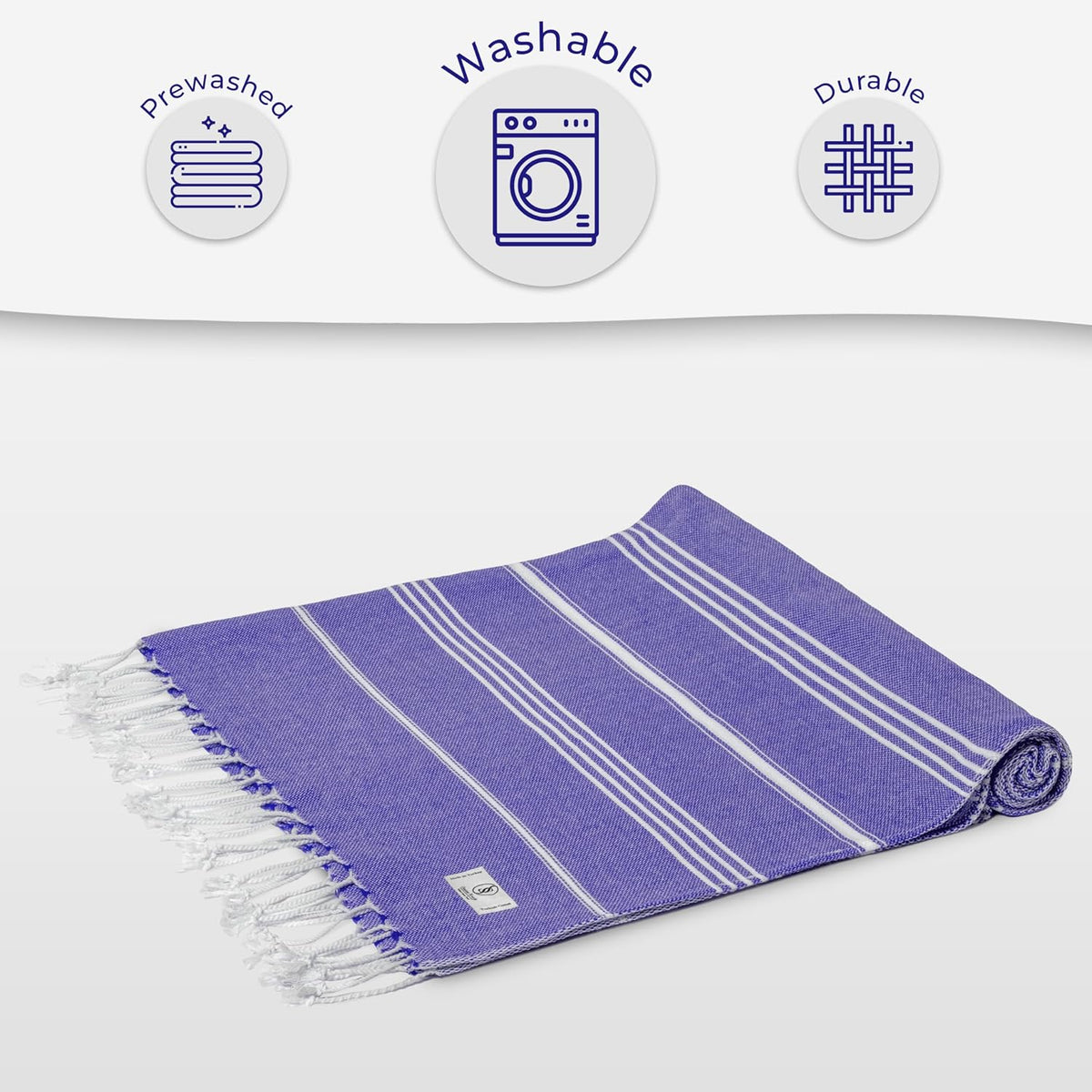 Ossano Turkish Beach Towel Compact & Soft Extra Large (39" x 71") - Quick Dry, Versatile and Functional as Yoga Mat, Picnic Blanket/Travel Blanket, Bath, Shower and Pool Towel - Purple