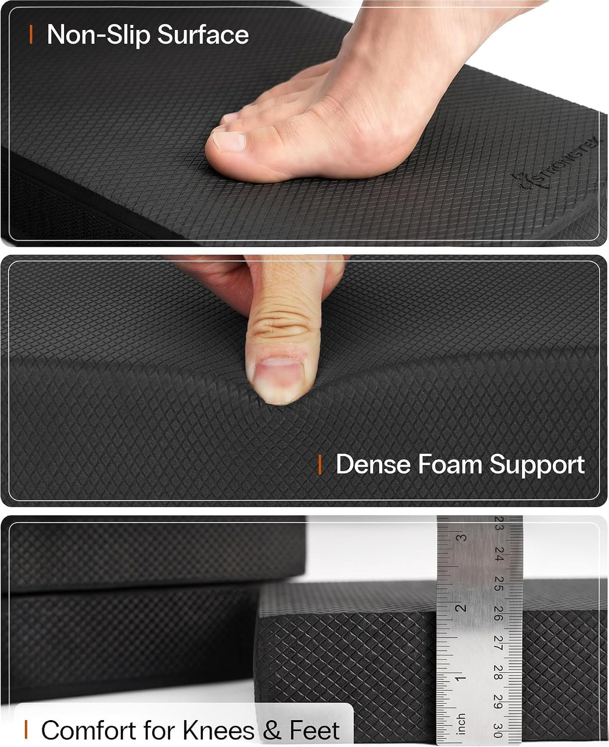 StrongTek 2-in-1 Foam Balance Pad and Kneeling Pad, 15.8 or 19 in Sizes