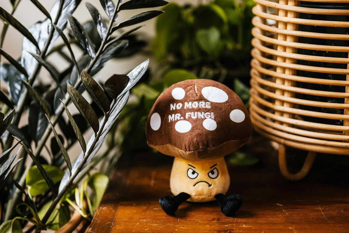 Punchkins Mushroom Plushie - No More Mr. Fungi Punny Mushroom Plush, Gift for Food Lovers, Sassy Plush Toy for Gifting