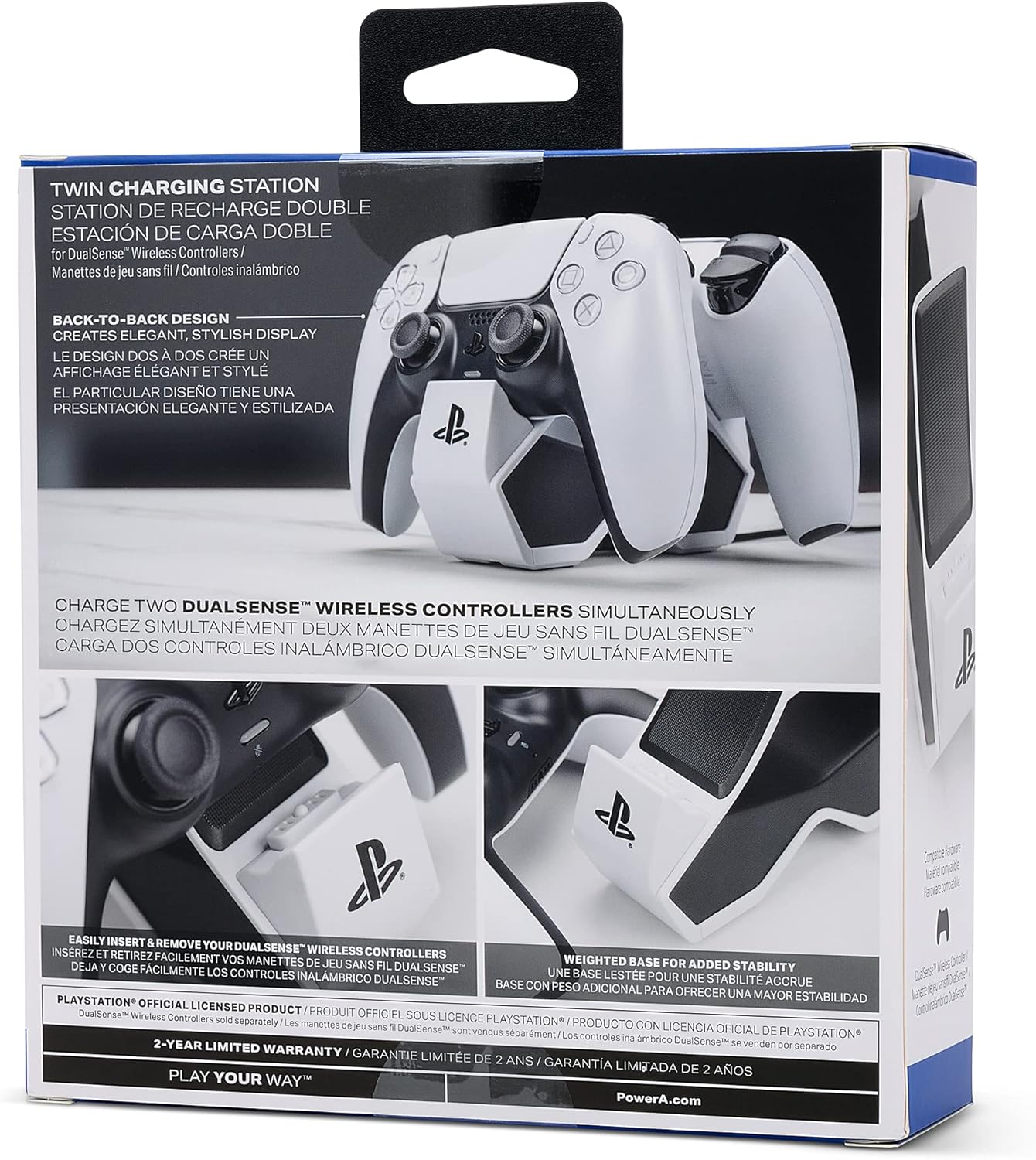 PowerA Twin Charging Station for Dualsense Wireless Controllers, Dualsense Controller Charging, Charge, Sony PlayStation, PS5, Officially Licensed - PlayStation 5