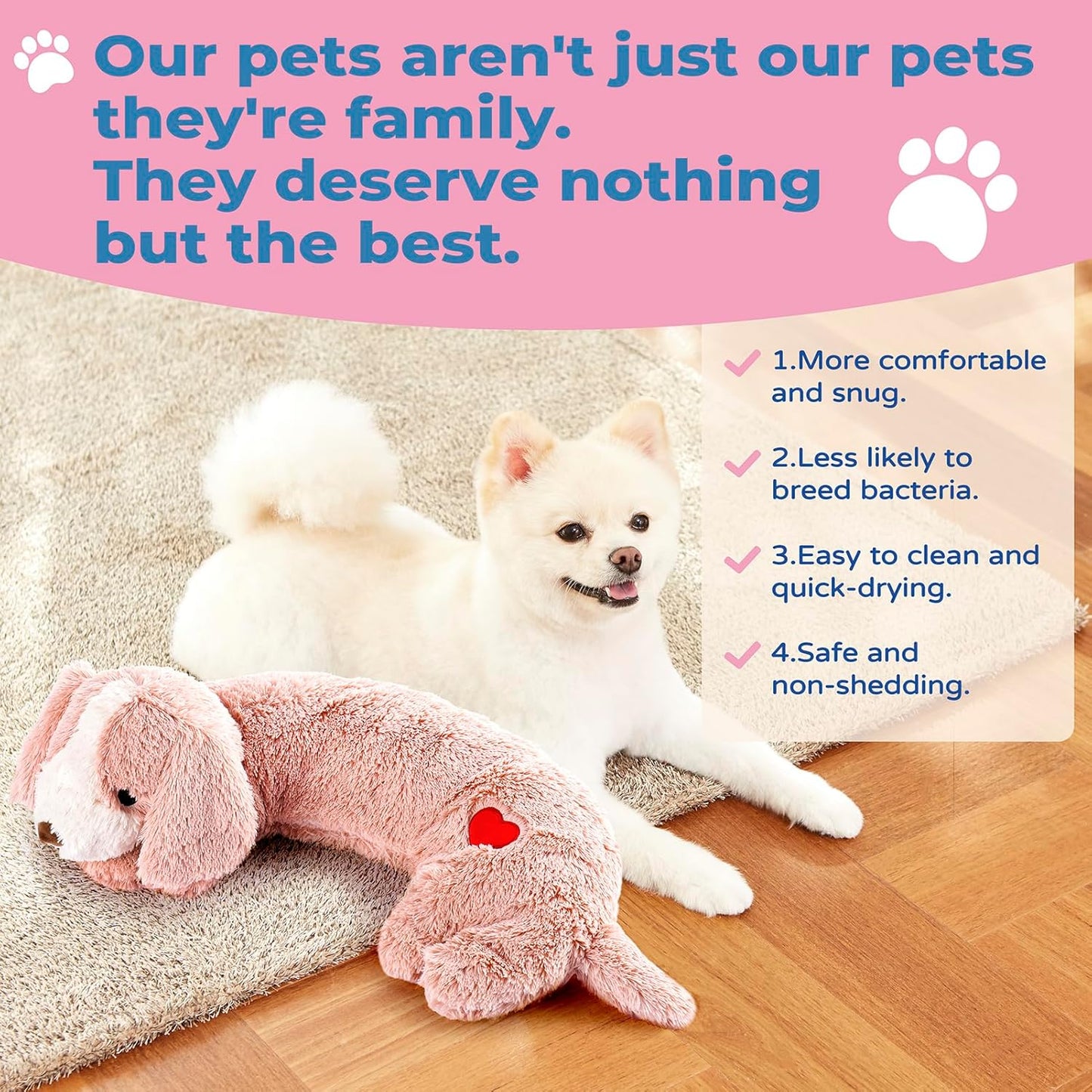 Moropaky Heartbeat Toy Puppy Heartbeat Stuffed Toy for Dog Calming Aid, Heartbeat Puppy Toy for Pets Anxiety Relief, Dog Comfort Toy for Behavioral Aid Crate Training, Puppy Essential