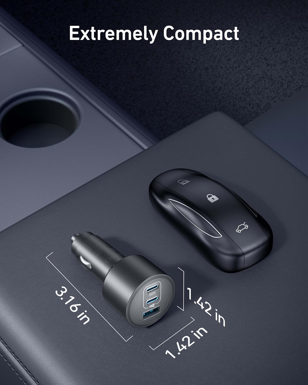 Anker iPhone 17 USB-C Car Charger, 167.5W Max 3-Port Ultra-Compact Type-C Fast Car Charger for MacBook Pro/Air, iPhone 17/16/15 Series, Samsung S25/S26, iPad Pro, AirPods and More