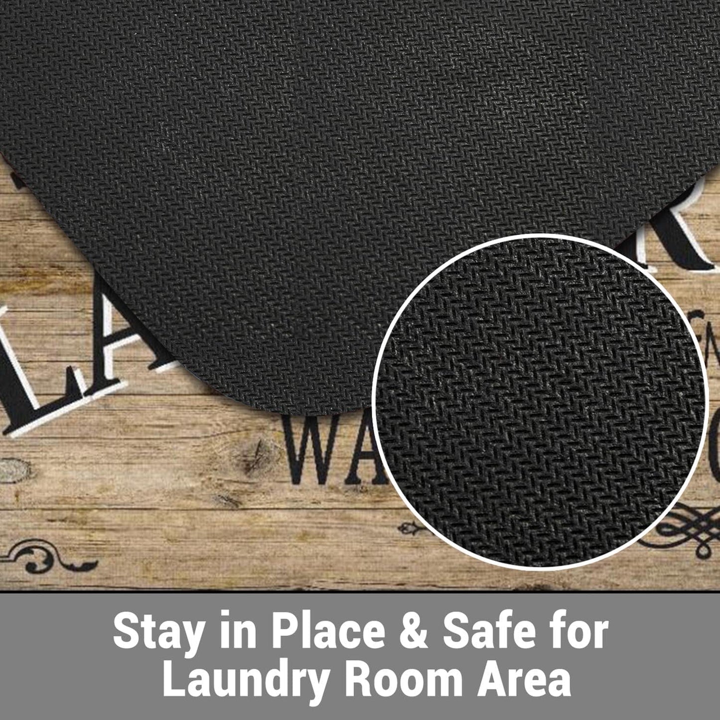 Non Slip Laundry Room Rug - Farmhouse Kitchen Floor Mat -Laundry Room Rug- Runner Decor -Washable Floor Carpet for Washroom Mudroom Kitchen Bathroom Hallway-20 x48