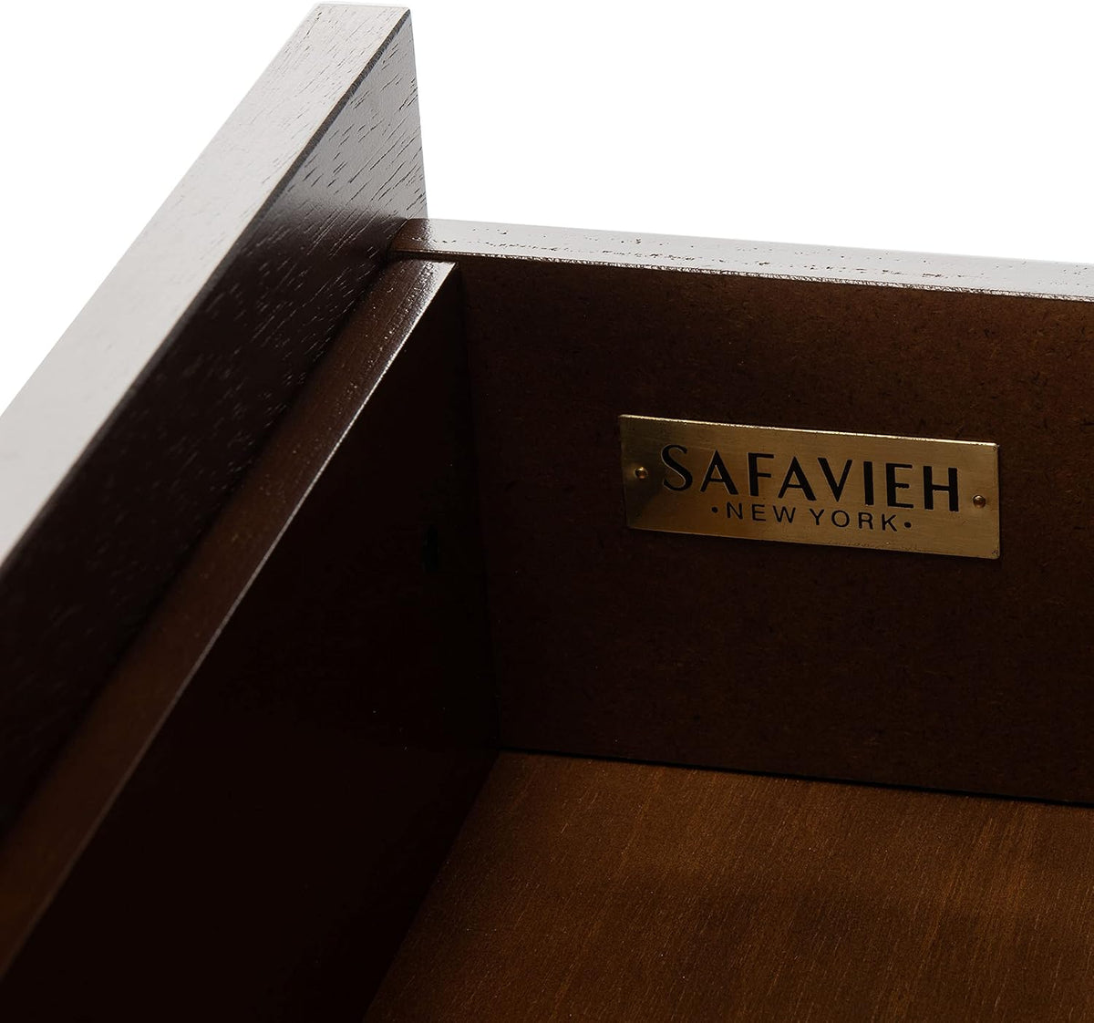 SAFAVIEH Genevieve TV Stand for up to 65" Flatscreen – Black & Walnut Brown Finish, Mid-Century Modern Storage Cabinet, Entertainment Media Console (MED5000F)