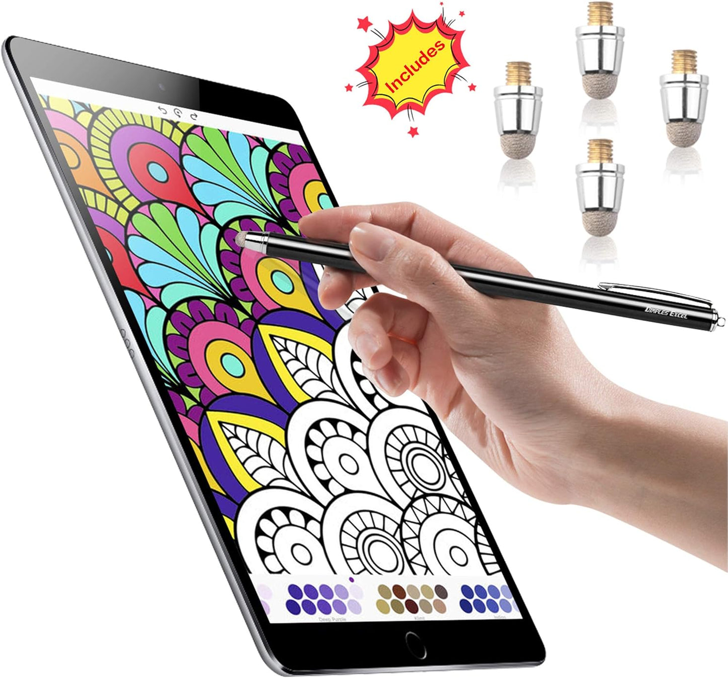 Stylus Pen Styluses Pens Long Extra Universal Pencil Capacitive Stylus Tablets Tablet Touch Screen Touchscreens Stylus for Apple iPad Pro iPad mini iPad Air iPhone with Replacement Tip