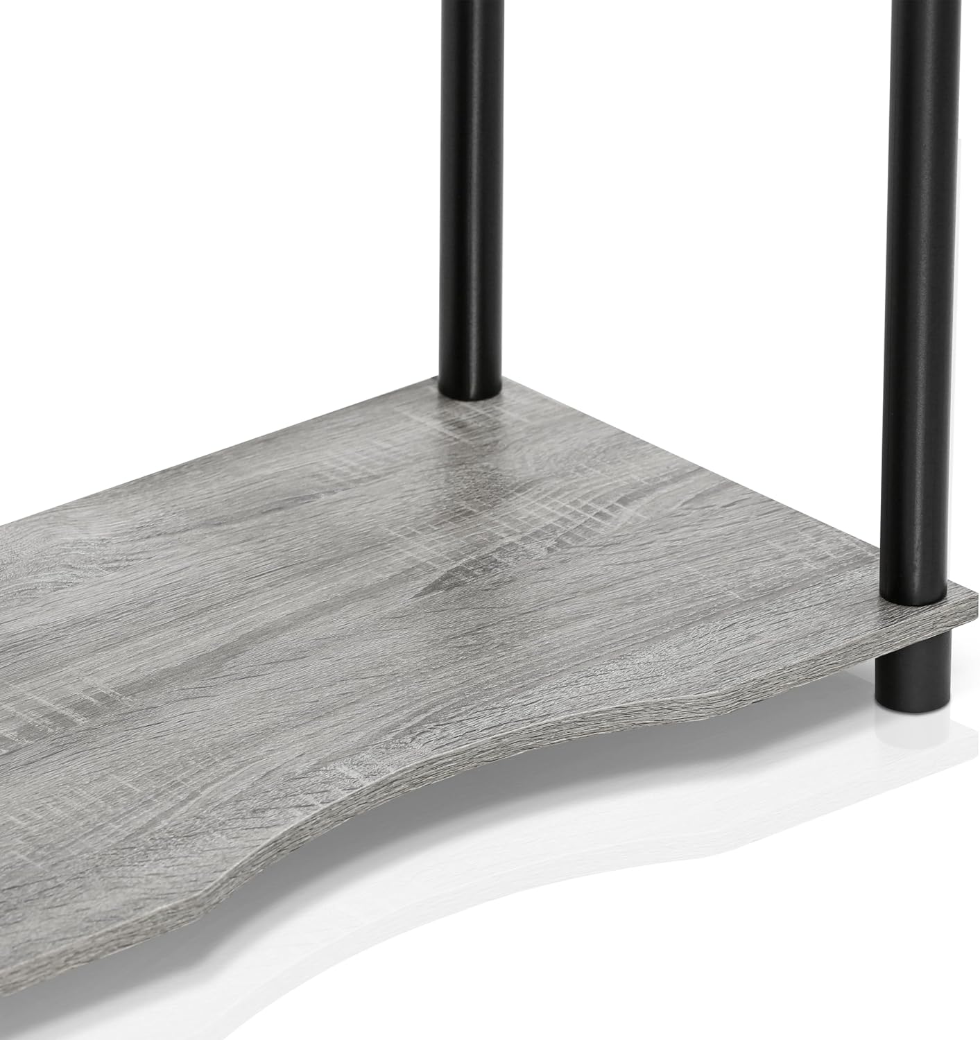 Furinno 10016GYW/BK Home Laptop Notebook Computer Desk, French Oak Grey/Black
