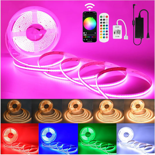 RGBW COB Led Light Strip 32.8FT/10M, 12mm Flexible Led Tape Light 6720LEDs
