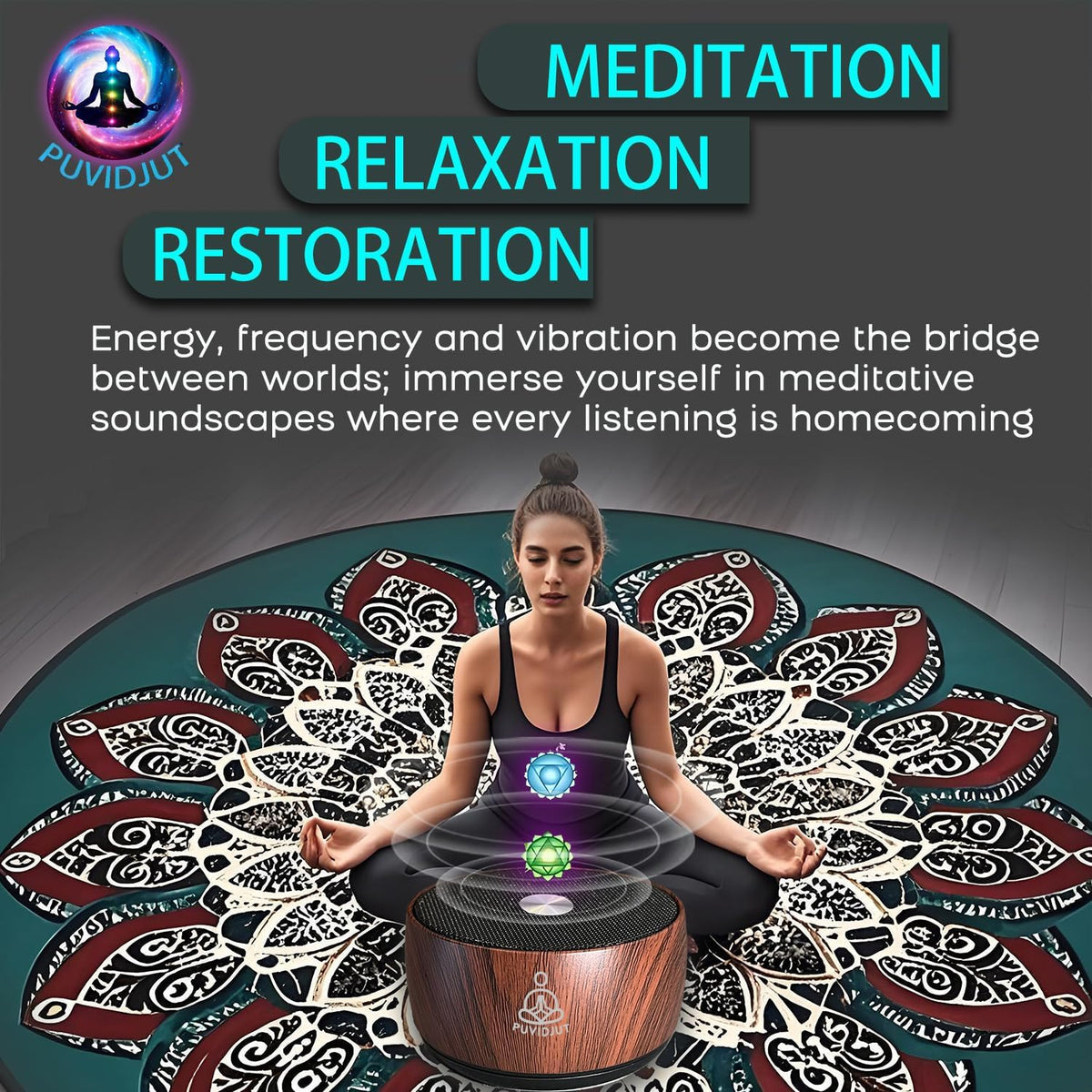 Sound Frequency Machine,Meditation Generator Instrument,Tone Device Tools - Solfeggio Frequencies Bath for Yoga, Mindfulness, Vibration System of Chakra Balancing, 5 Tones, 3 Timers