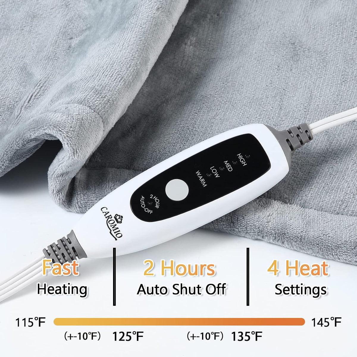 CAROMIO Heating Pad for Neck and Shoulders Back Pain Relief