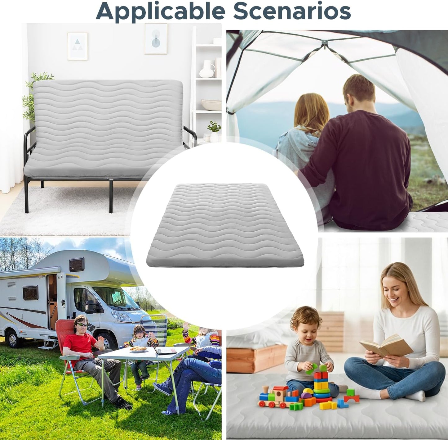 Japanese Futon Floor Mattress, 100% High Density Comfortable Foam, 3.5" Thicken Foldable Mattress Tatami Mat Sleeping Pad, Ideal for Comfort and Support, Kids Floor Lounger Pillow Bed Sofa (Twin）