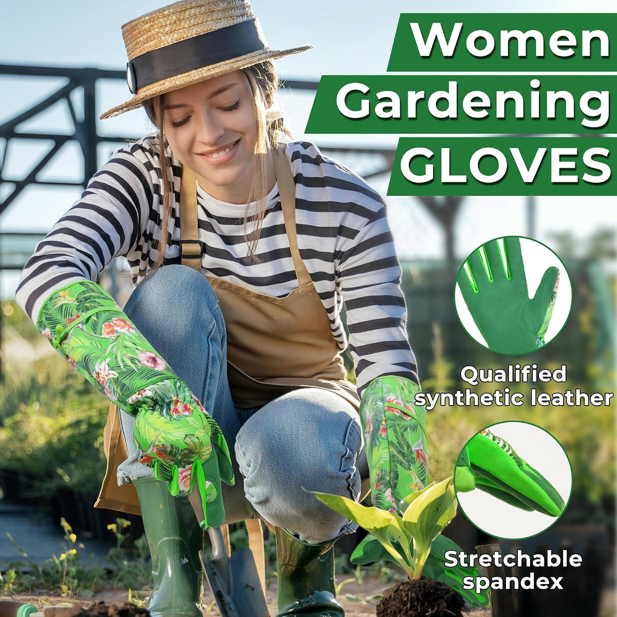 HANDLANDY Rose Pruning Gloves for Men Women, Thorn Proof Gardening Gloves