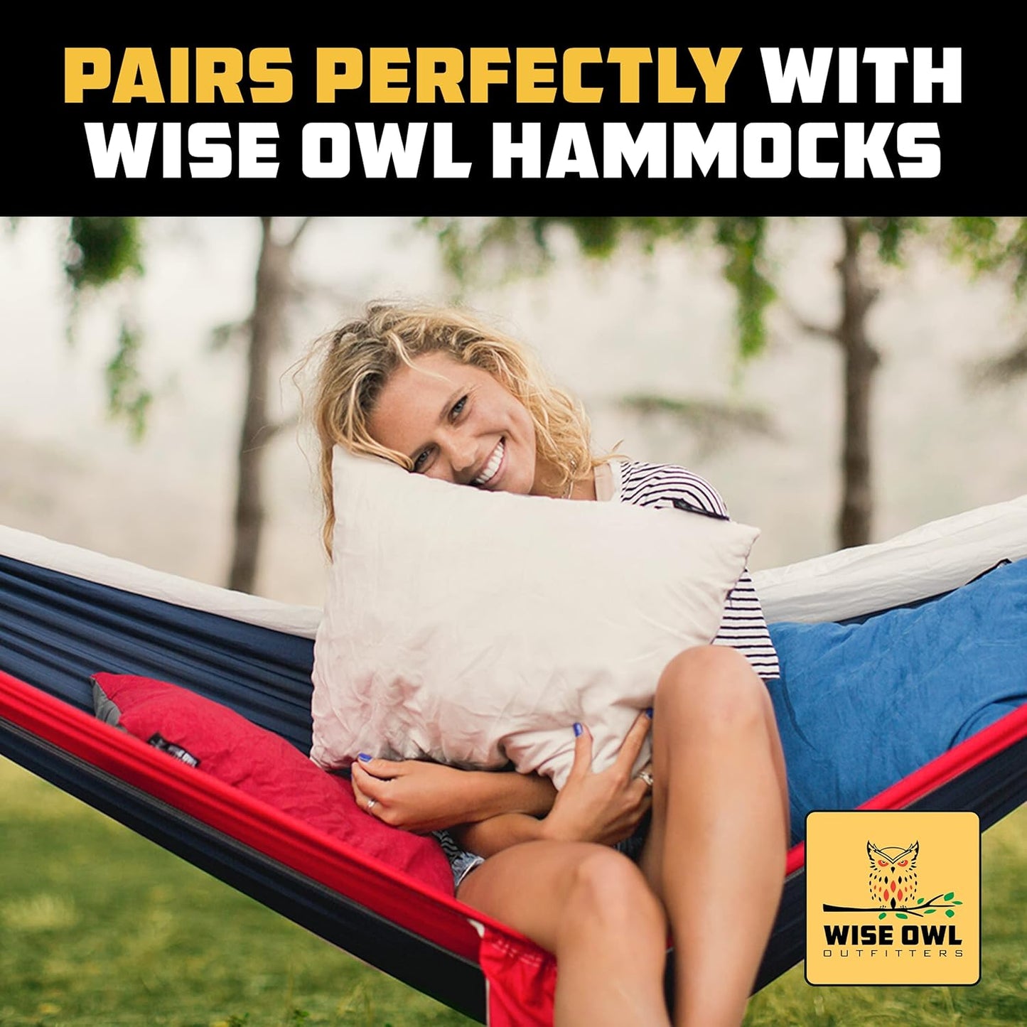 Wise Owl Outfitters Camping Pillow – Memory Foam Travel Pillow for Airplane Sleeping, Hiking, Backpacking & Outdoor Use - Small & Portable for Adults, Car, Camp & Tent