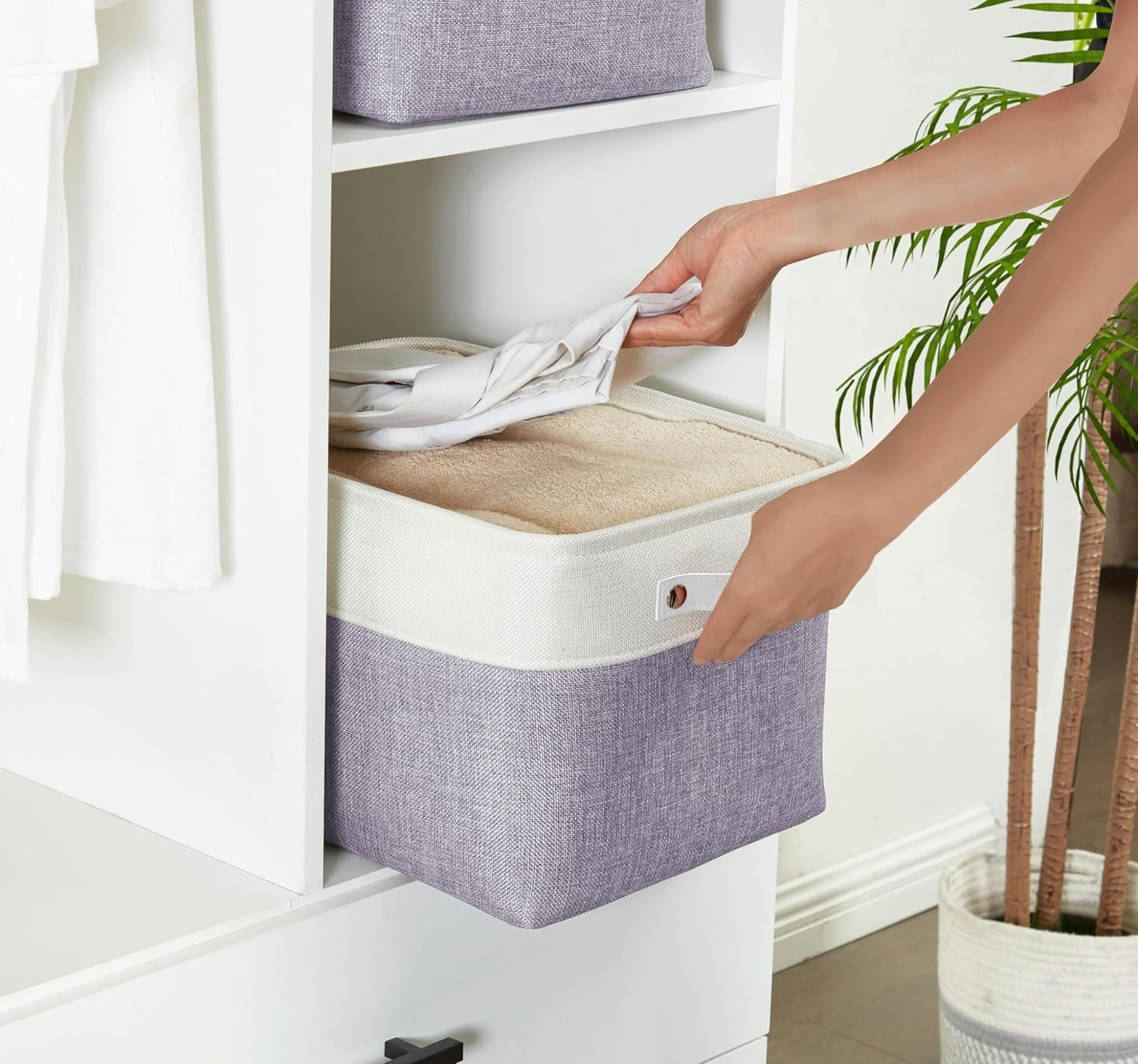 DECOMOMO Storage Bins, Large Fabric Storage Baskets for Shelves 3 Pack
