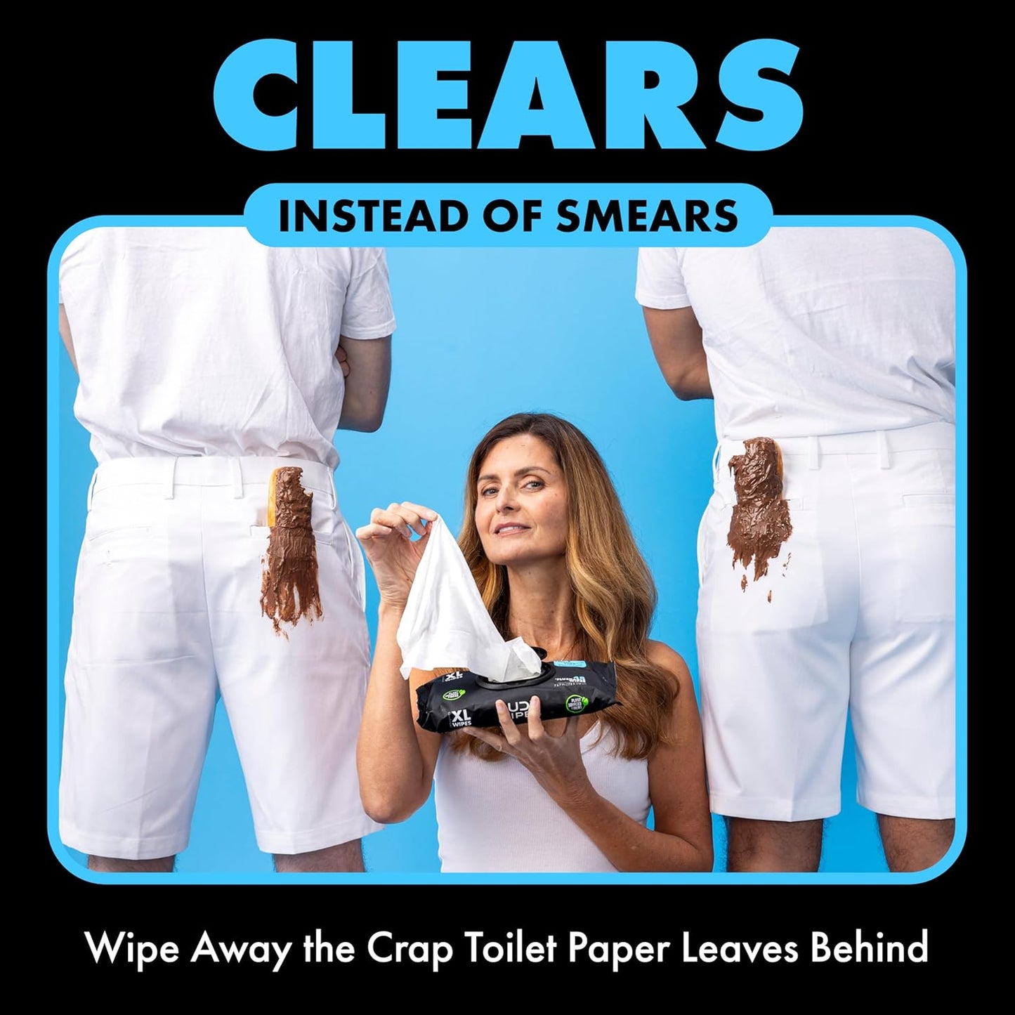 DUDE Wipes Unscented Flushable Wipes - Extra-Large Adult Wet Wipes for Sensitive Skin - 6 Pack (288 Count) - Infused with Vitamin E and Aloe - Septic and Sewer Safe