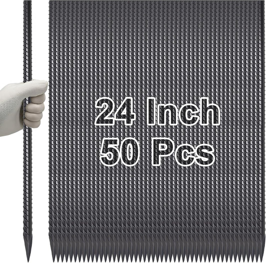 VVOKGO Straight Rebar Stakes 24 Inch Ground Concrete Form Stakes Heavy Duty