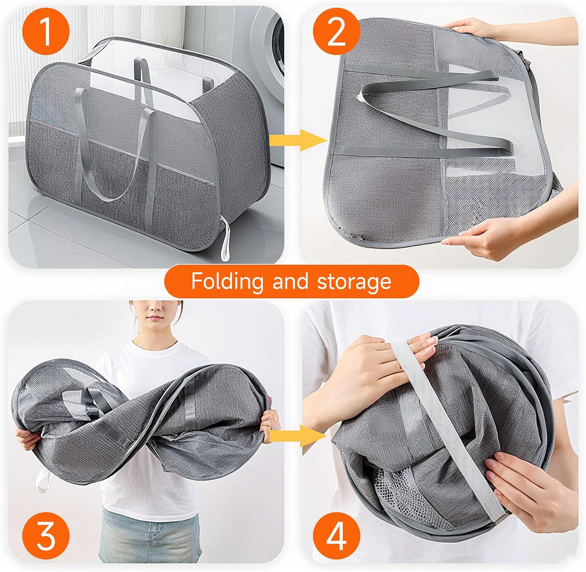 95L Collapsible Laundry Basket, Dirty Clothes Hamper