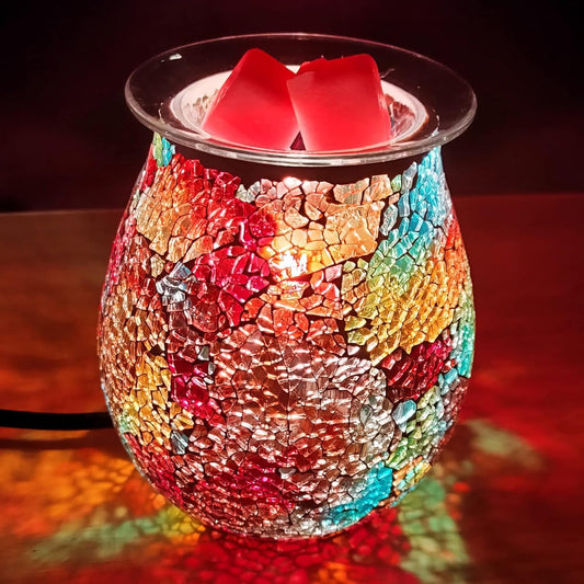 WNP Electric Wax Melt Warmer, Glass Wax Burner, Contemporary Style, 500W, 25W, Tabletop, Indoor Use, Home Office Bedroom Gift