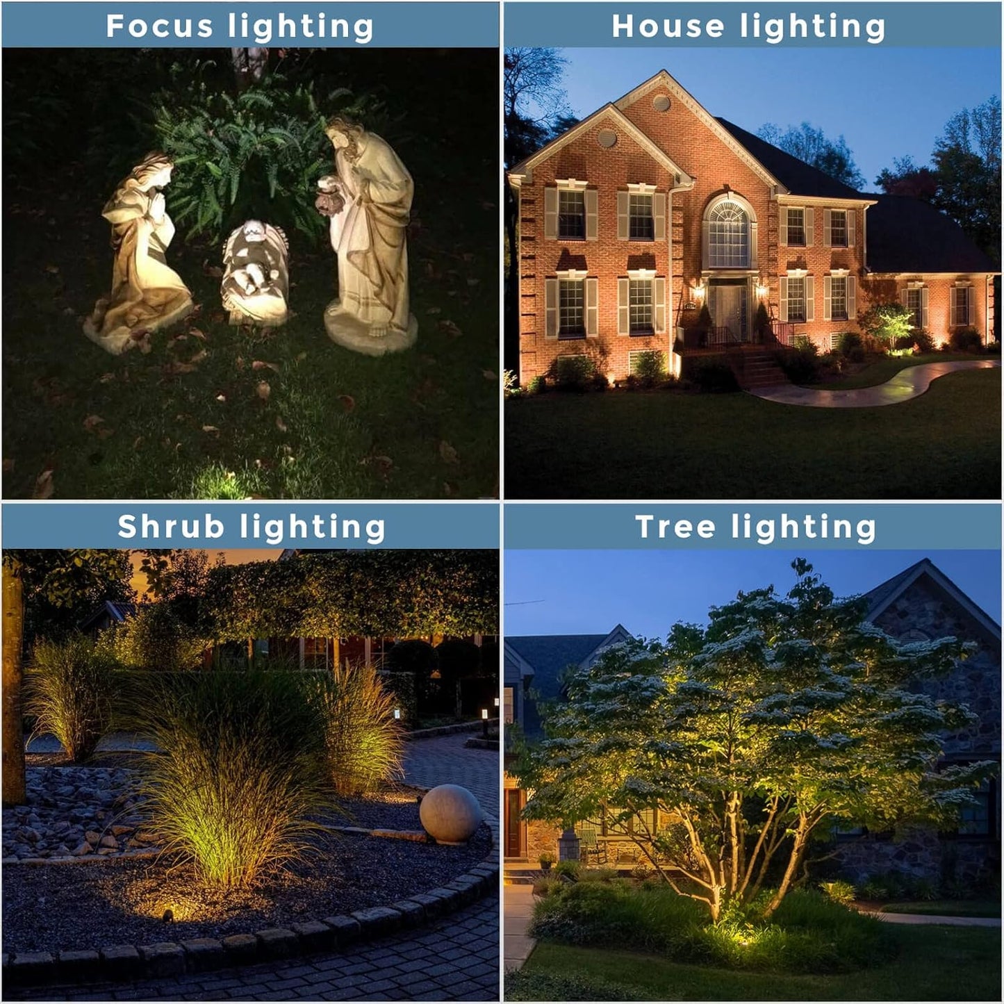 Gardencoin Solid Brass Outdoor Landscape Spotlights, 12V Heavy Duty Low Voltage LED Spot Light Waterproof for Garden and Yard Up Lighting, Bronze Accent Lighting Fixture Without MR16 Bulb, 6 Pack