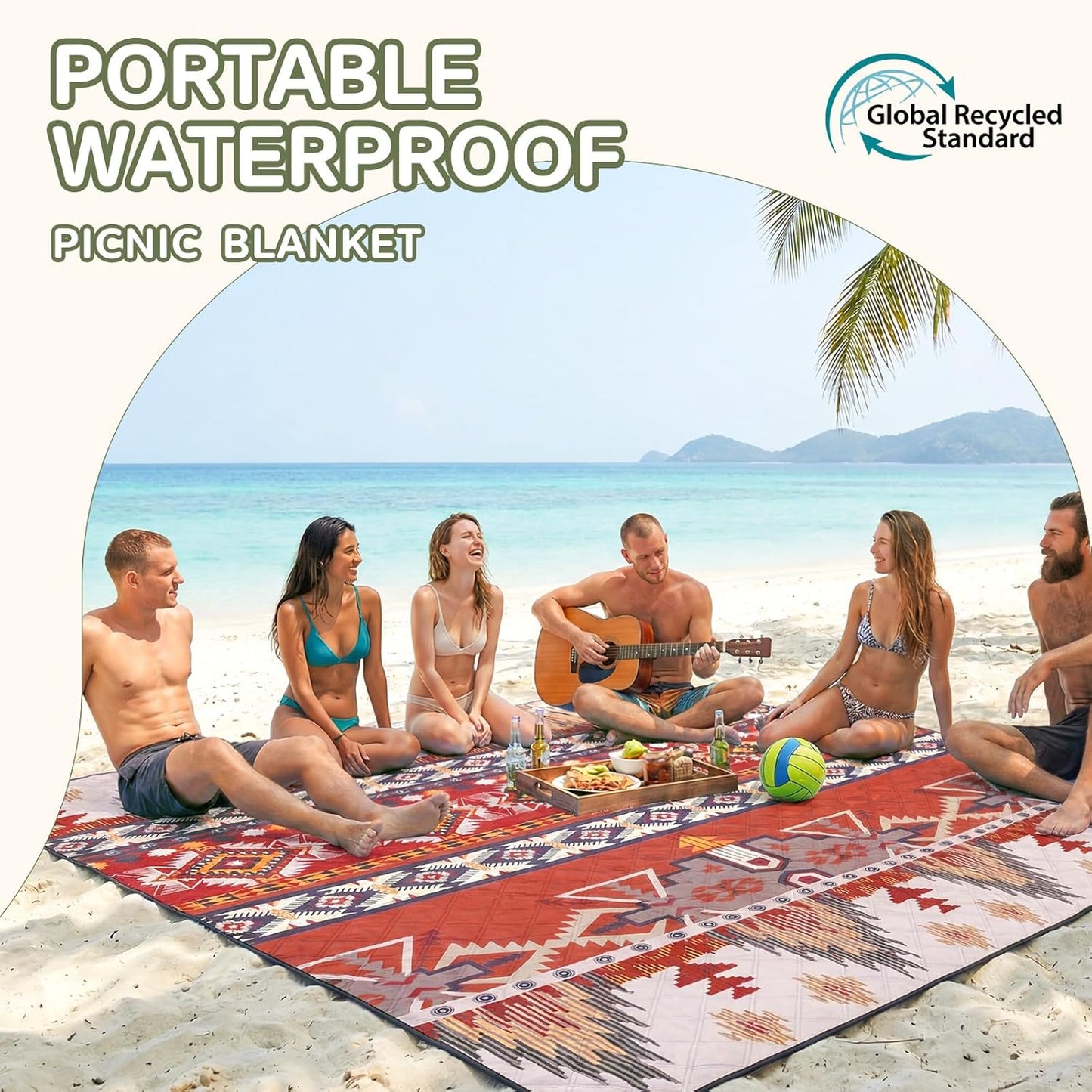Genovega Waterproof Picnic Blanket Outdoor Camping Beach Mat Rug Extra Large Foldable Essential Roadtrip Gadget Rv Accessories Glamping Tent Gear Must Haves Hiking Stuff Backpacking Necessities Gift