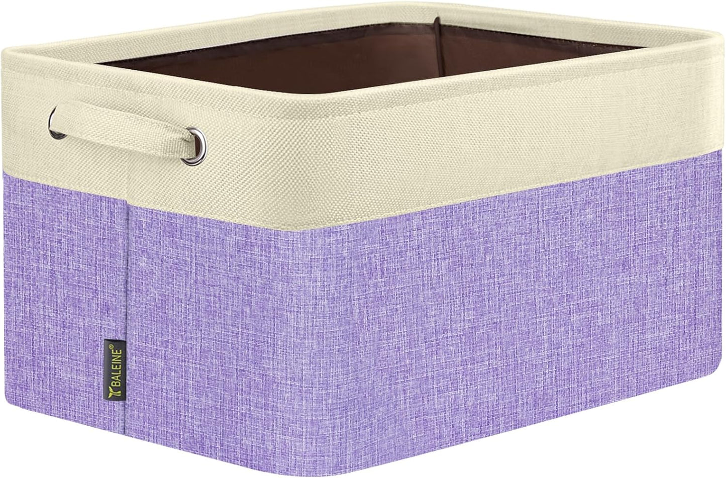 BALEINE 1 Pack Fabric Closet Storage Bins for Shelves, Linen Closet Organizers and Storage, Decorative Baskets for Organizing, Shelf, Clothes, Home, Office (Lavender, 15''x11''x9.5'')