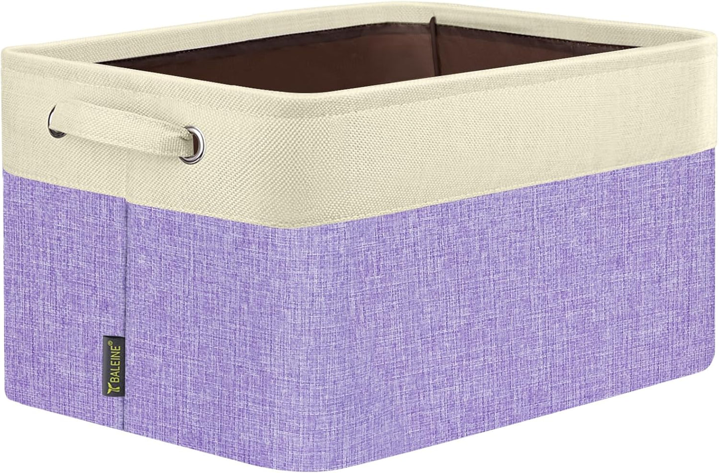 BALEINE 1 Pack Fabric Closet Storage Bins for Shelves, Linen Closet Organizers and Storage, Decorative Baskets for Organizing, Shelf, Clothes, Home, Office (Lavender, 17''x13''x10.5'')