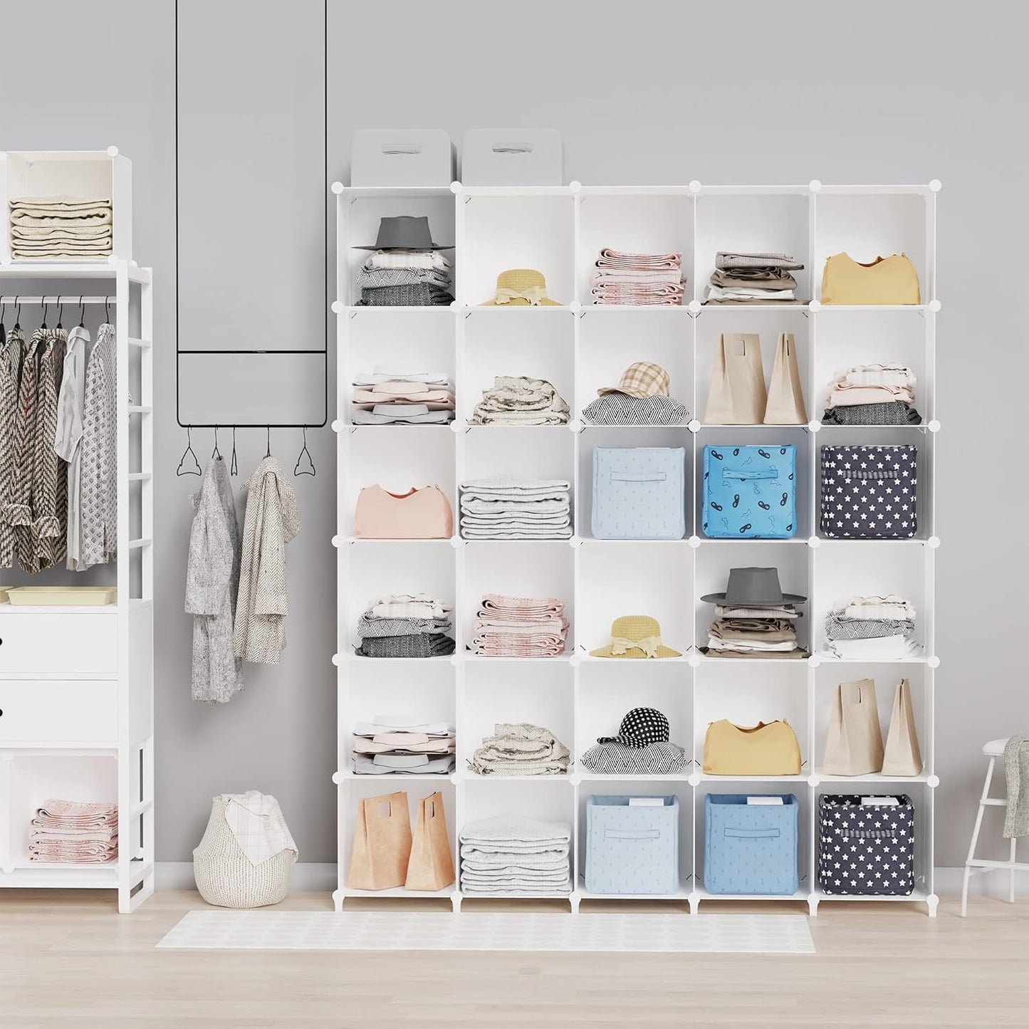 HOMIDEC 9 Cube Storage Organizer, Cubes Shelves for Living Room, Bedroom, White