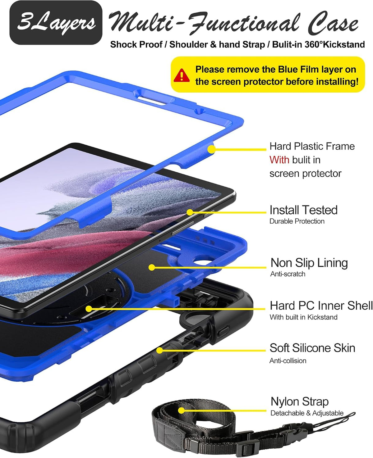 Case for Samsung Galaxy Tab A7 Lite Tablet 8.7-inch 2021 Blue
