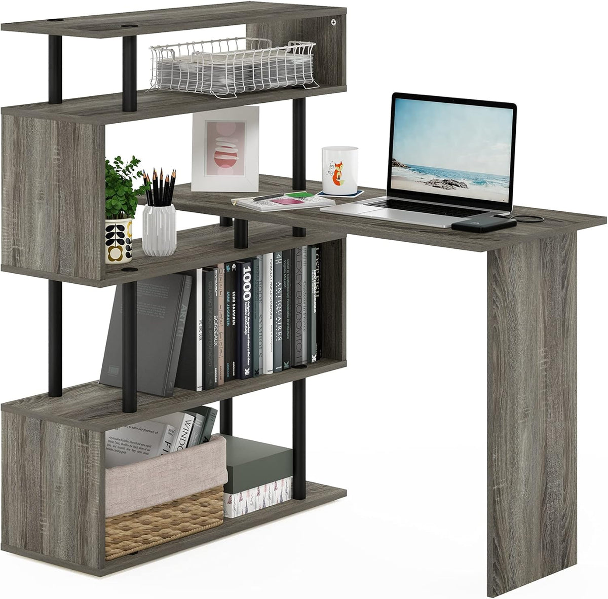 Furinno Econ Multipurpose Home Office Computer Writing Desk, regular, Dark Walnut