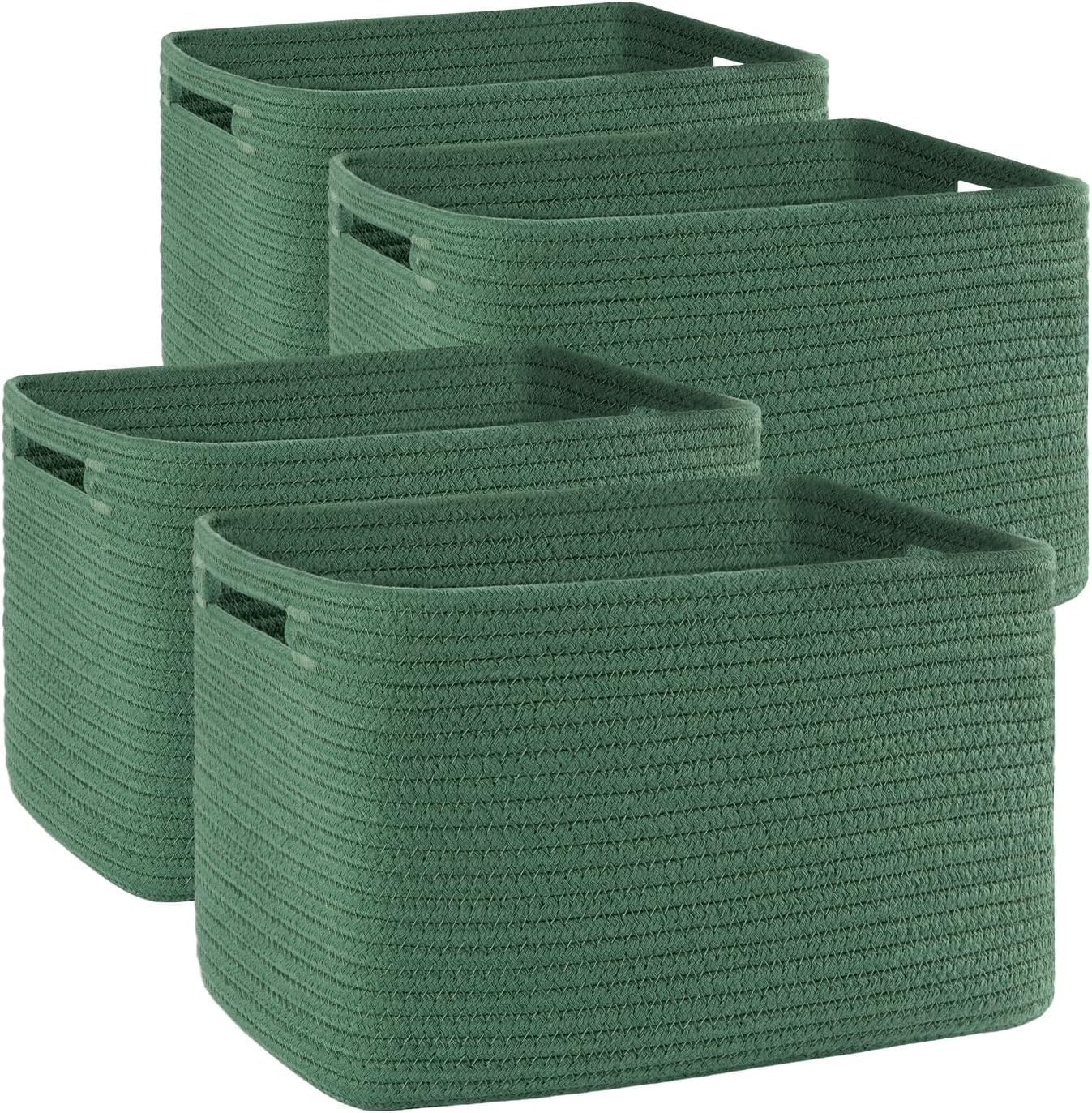 OIAHOMY 4 Pack Storage Baskets for Organizing 24L Cube Storage Bins Brown