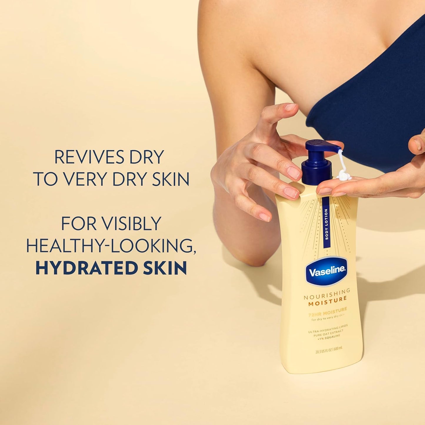 Vaseline Intensive Care Nourishing Moisture Body Lotion 3 Pk Made with Ultra-Hydrating Lipids + Pure Oat Extract for Dry Skin, for Nourished, Healthy-Looking Skin 20.3 oz