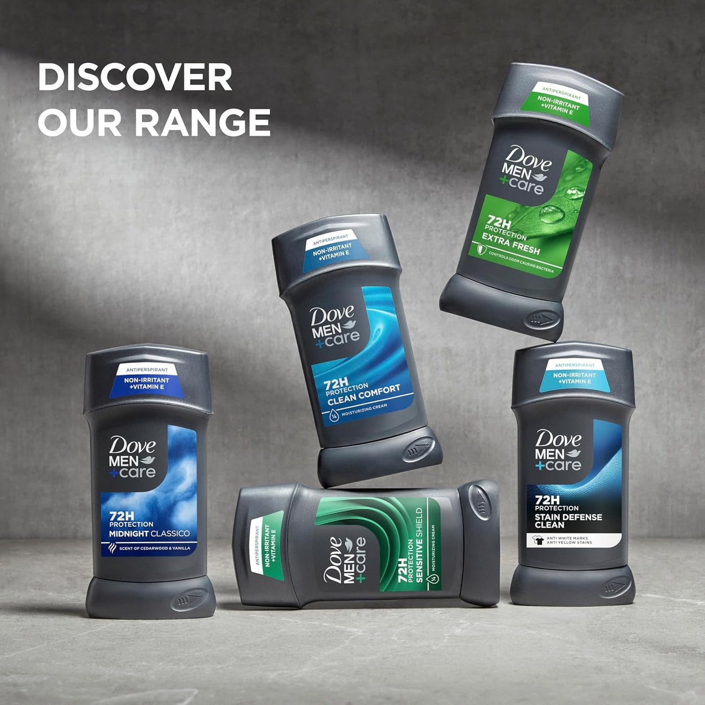 Dove Men+Care Antiperspirant Deodorant Stick 4 Count Clean Comfort 72-Hour Sweat & Odor Protection Antiperspirant for Men With 1/4 Moisturizing Cream 2.7 oz