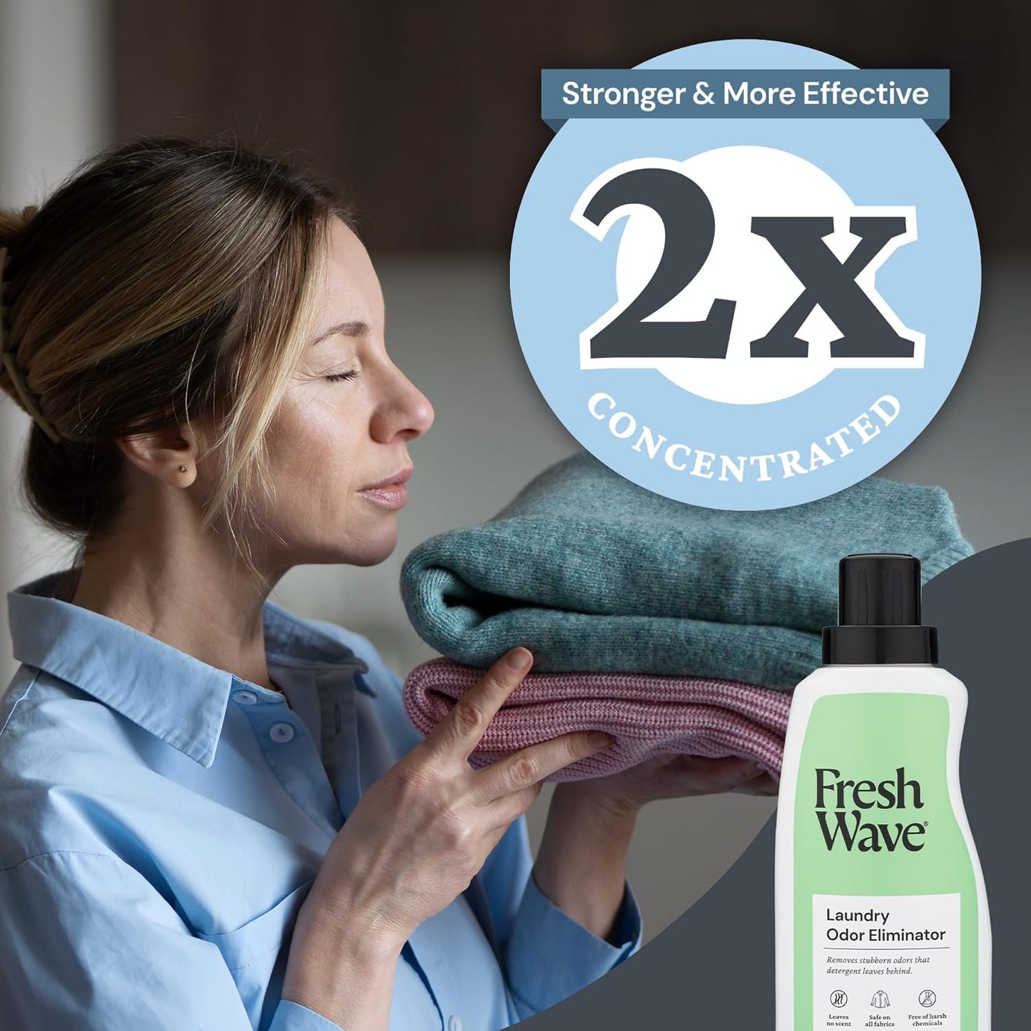 Fresh Wave Odor Removing Laundry Booster, 24 fl. Oz. | Laundry Scent Booster | Safer Odor Relief | Natural Plant-Based Odor Eliminator | Pet Bedding, Activewear, Blankets, Clothes & Fabrics